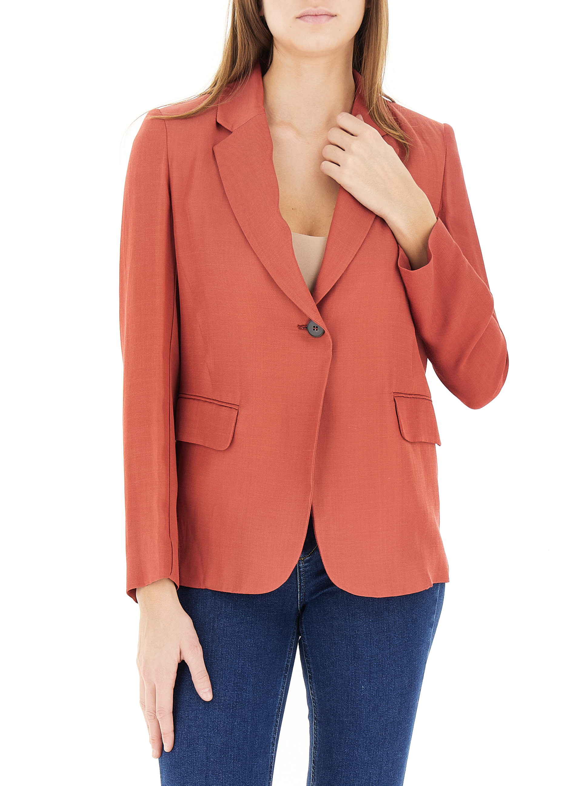 Blazer misto lino MATTONE