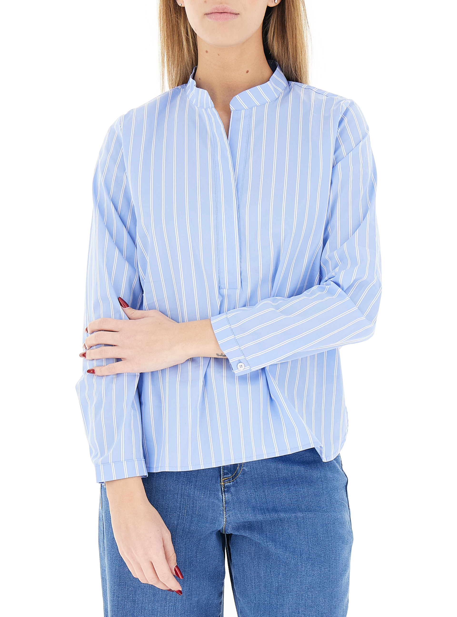 Blusa a righe AZZURRO OXFORD 42