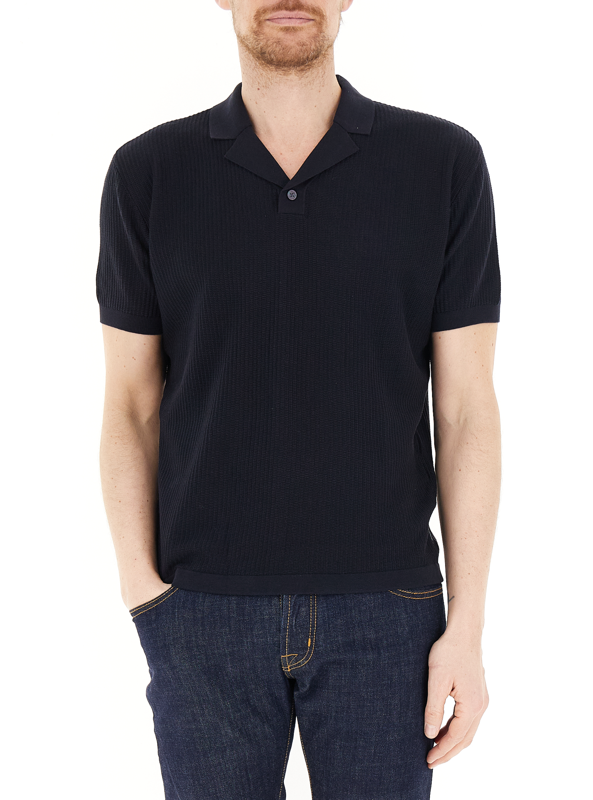 Polo in maglia BLU SCURO