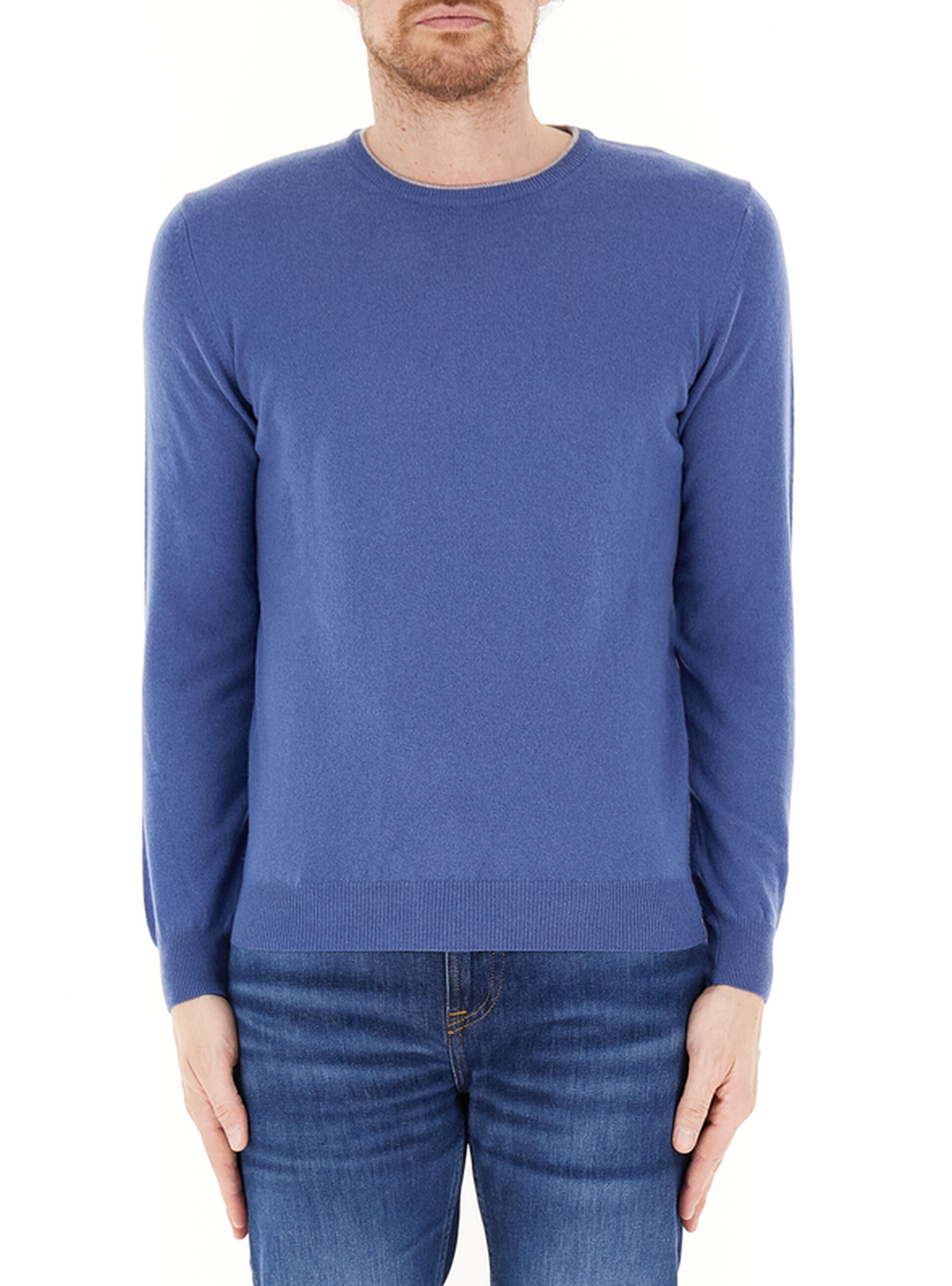 Maglione lana cashmere BLU CHIARO