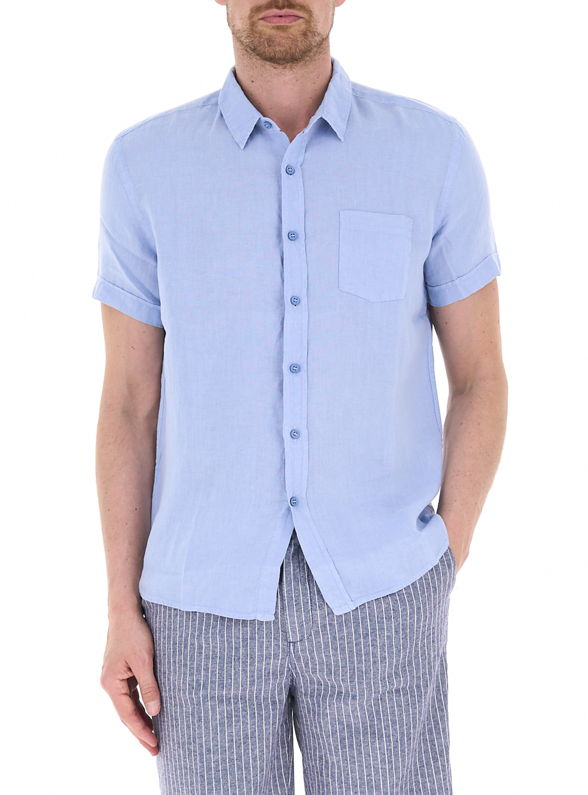 Camicia in lino AZZURRO POLVERE