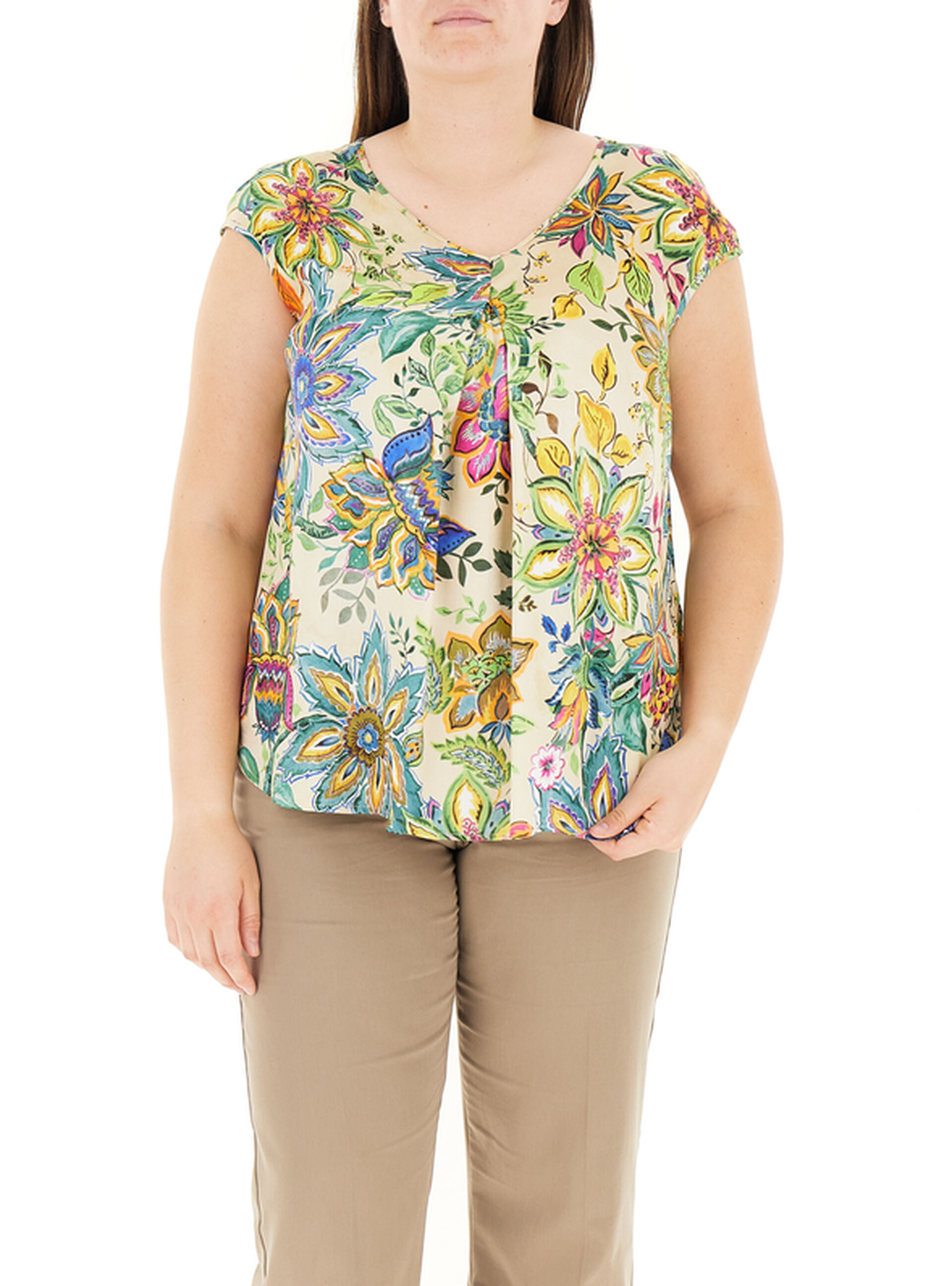 Blusa scollo V MULTICOLOR