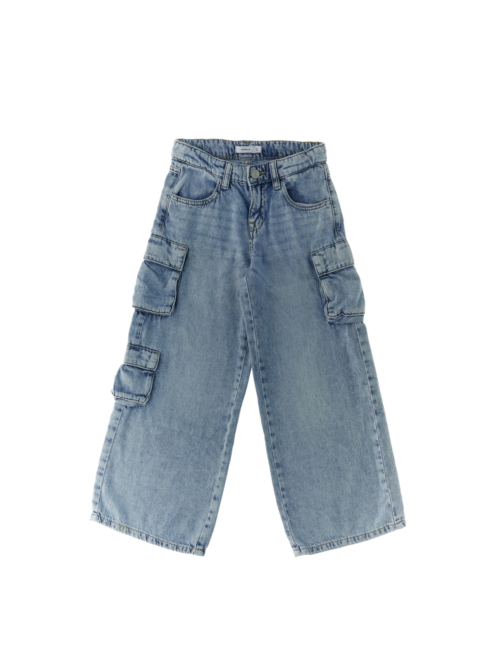 Jeans cargo wide BLU CHIARO