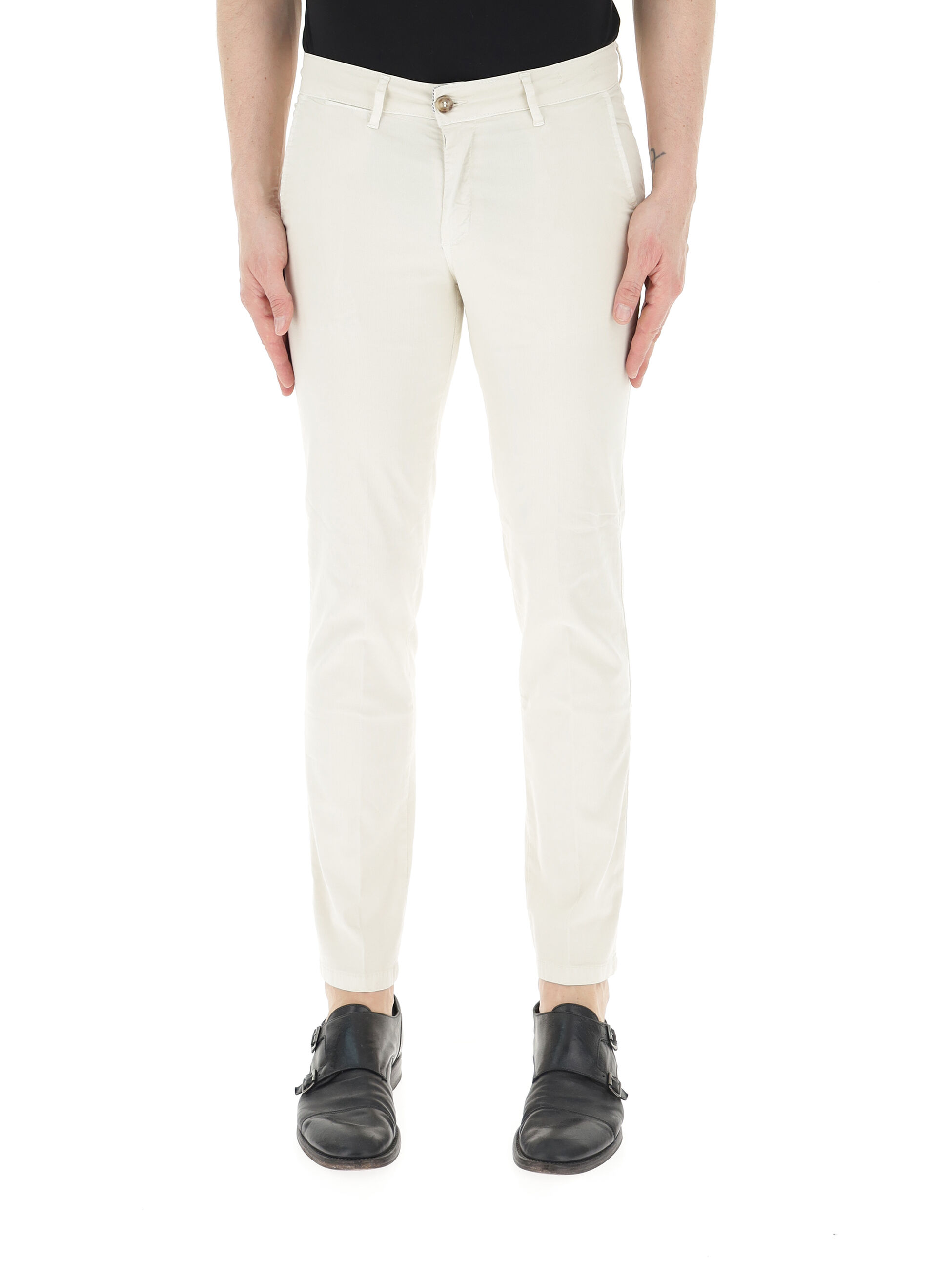 QB24 Pantalone slim BIANCO 46
