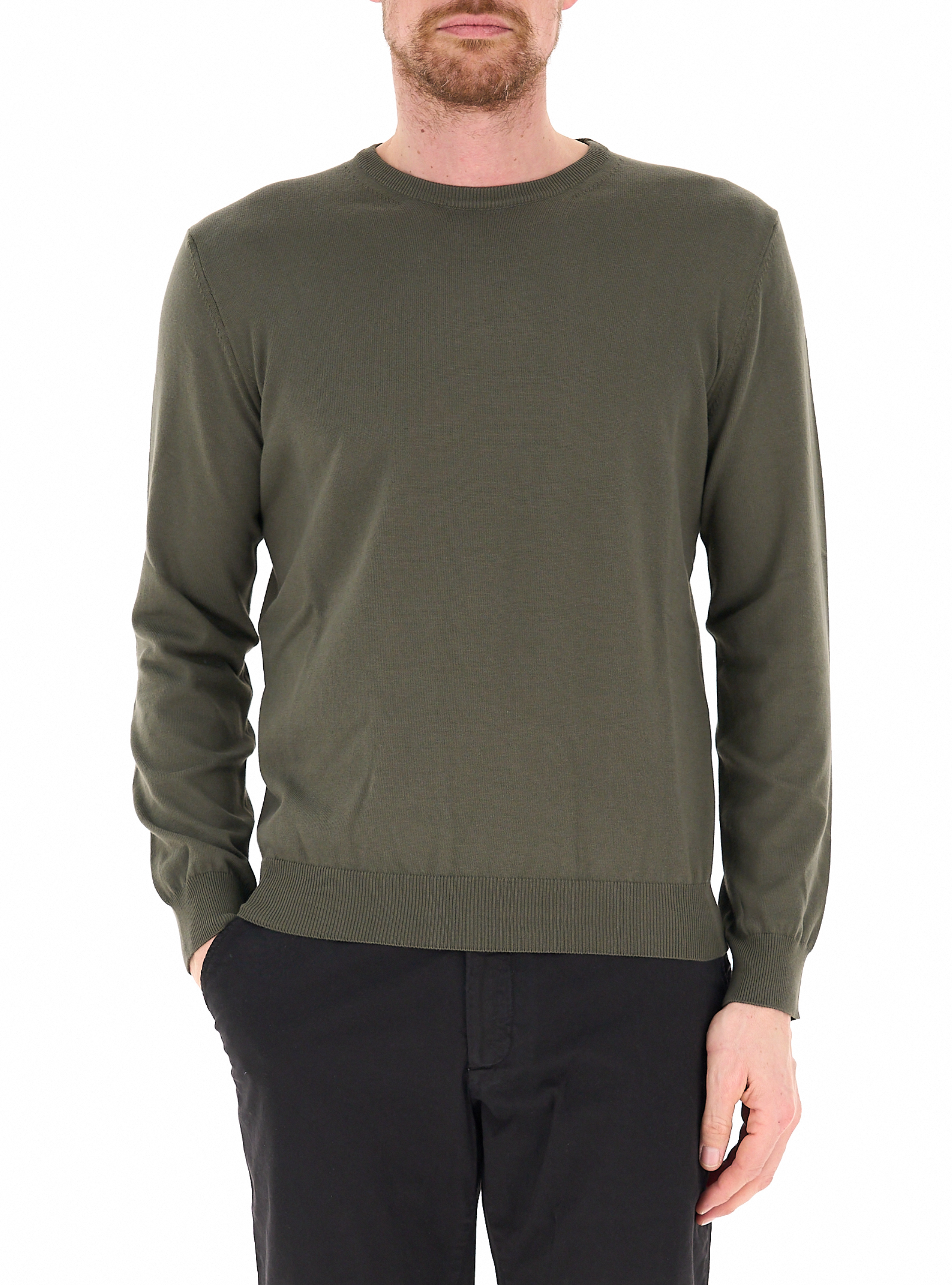 Maglione in cotone VERDE OLIVA