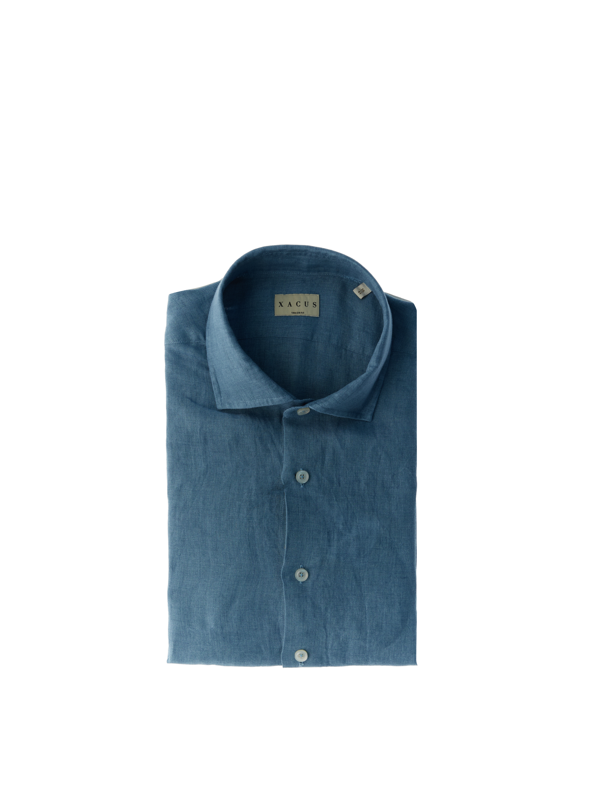 XACUS Camicia in lino BLU AVIO
