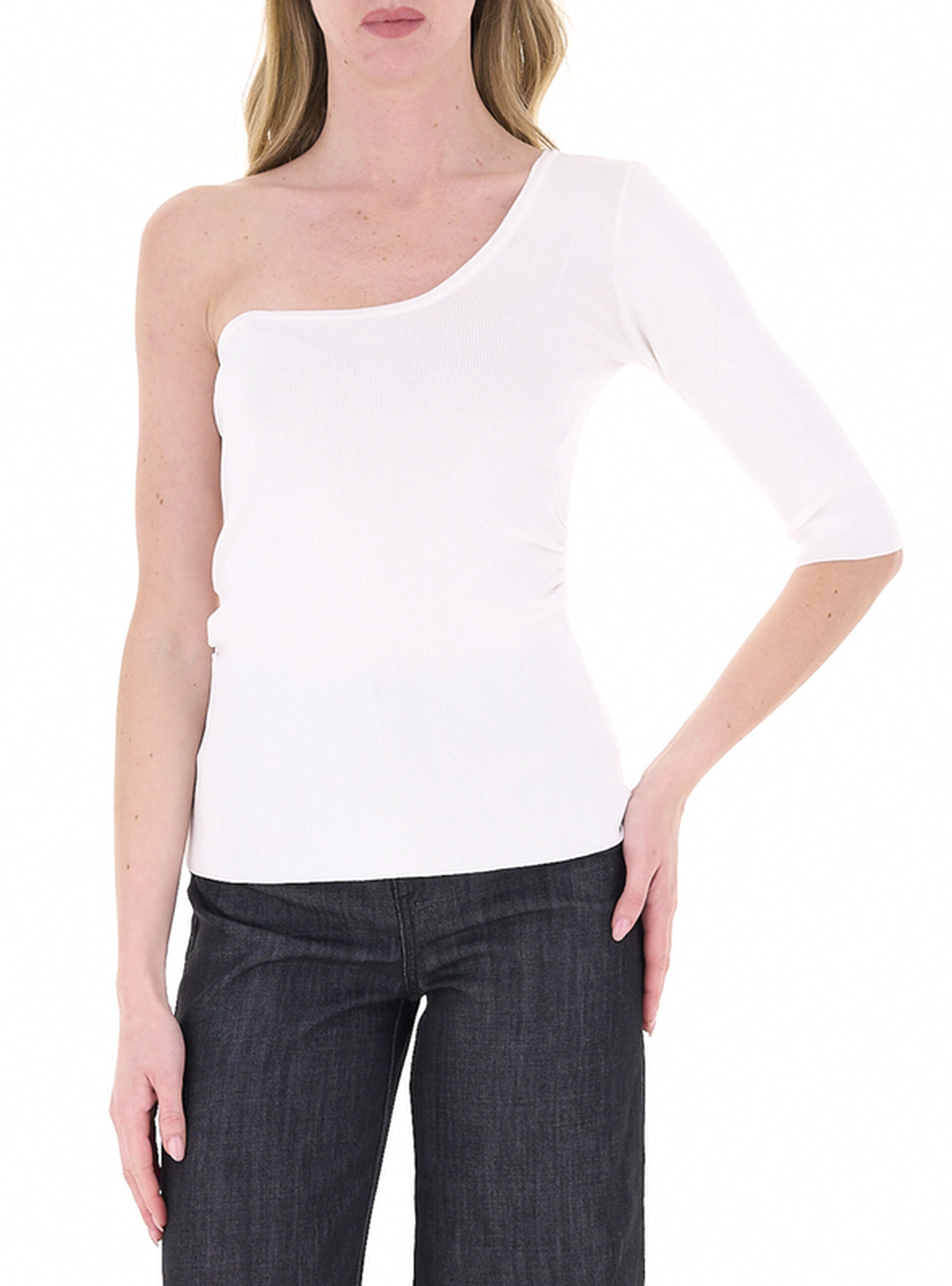 VICOLO Top monospalla BIANCO UNI