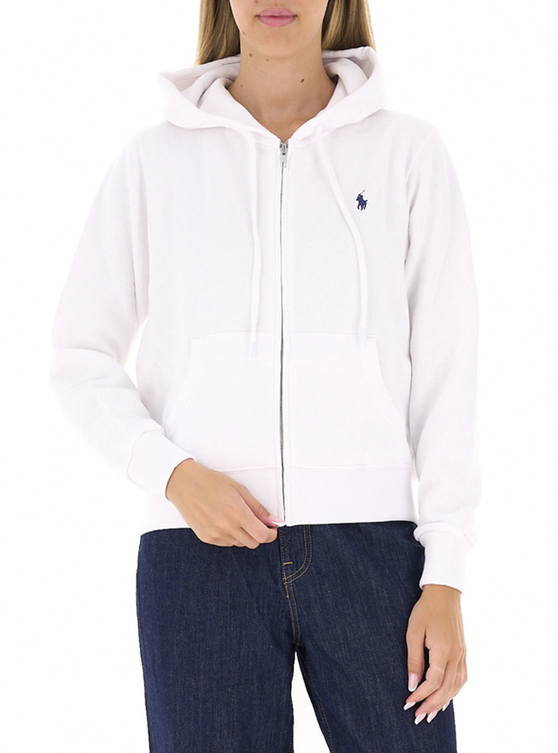 Felpa con zip POLO BIANCO S