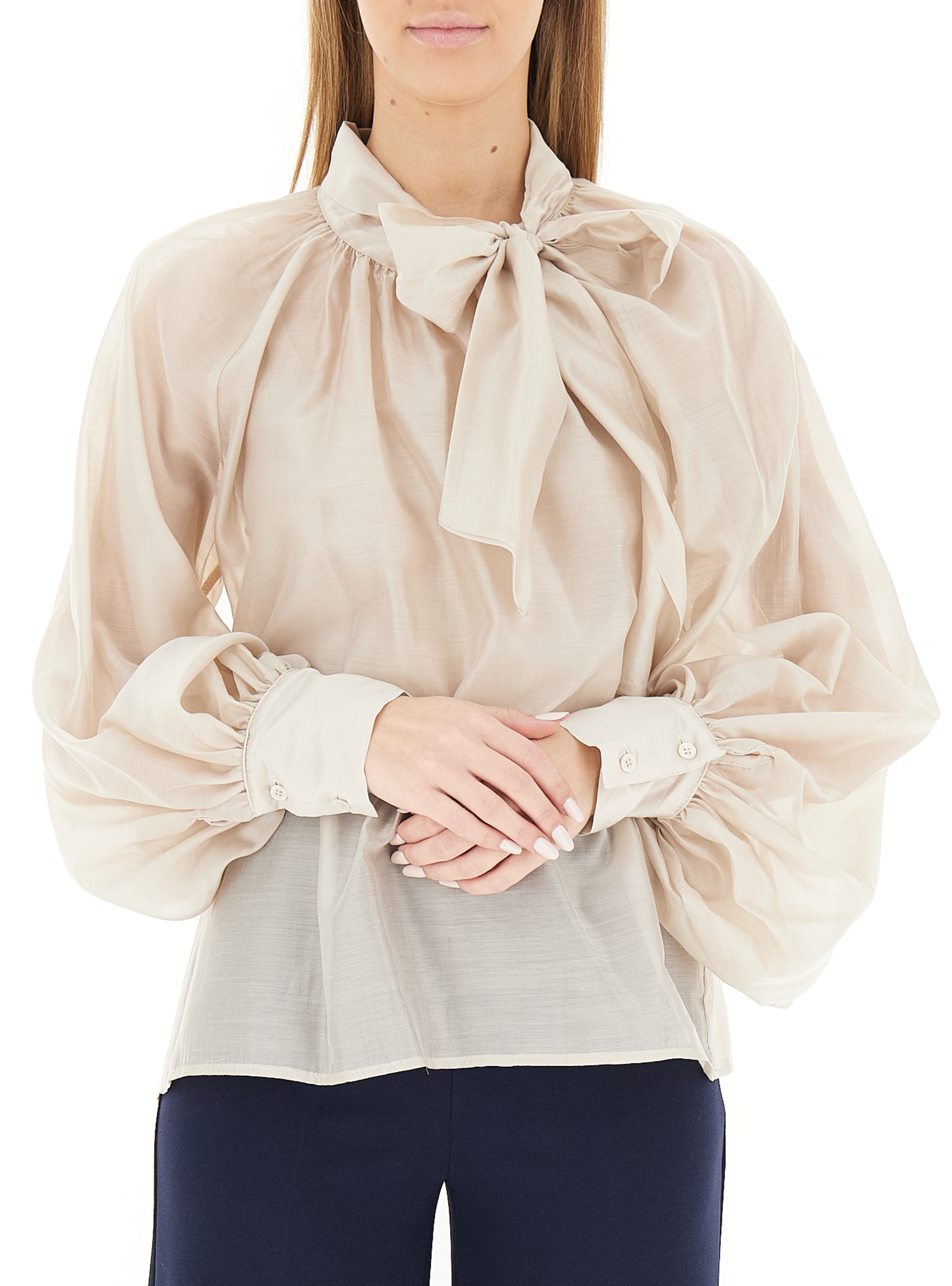 VICOLO Blusa con fiocco BEIGE