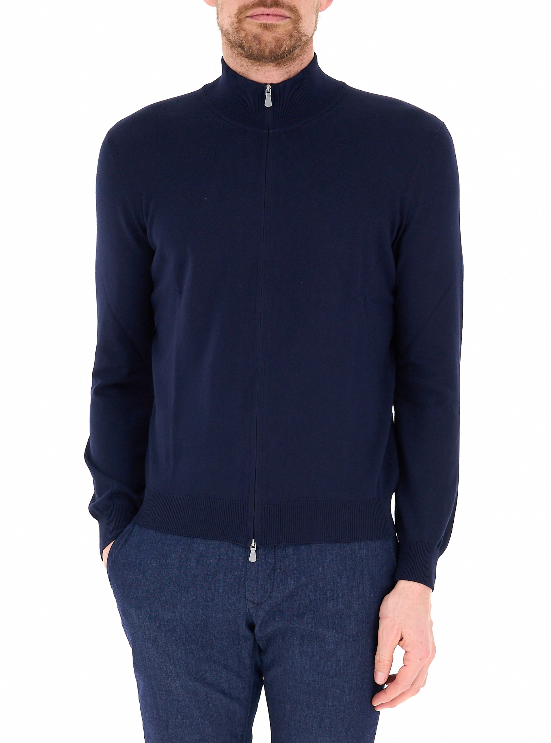 Cardigan con zip BLU NOTTE