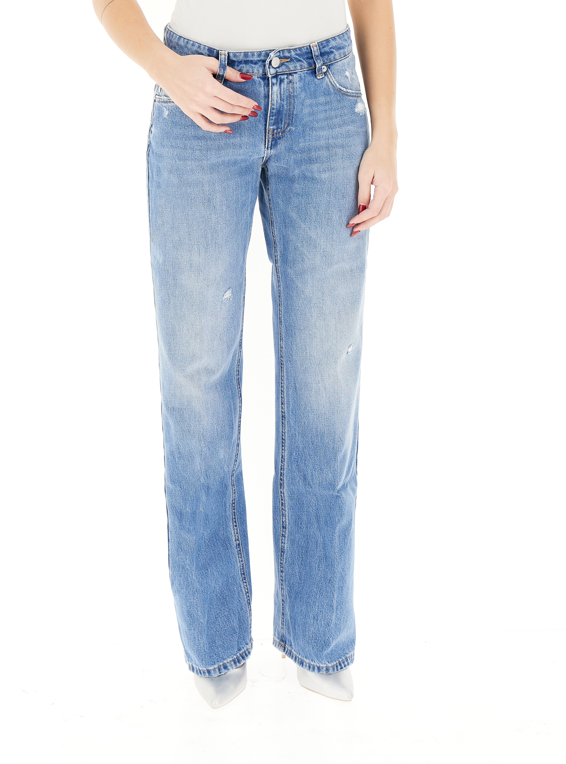 Jeans straight leg BLU CHIARO L