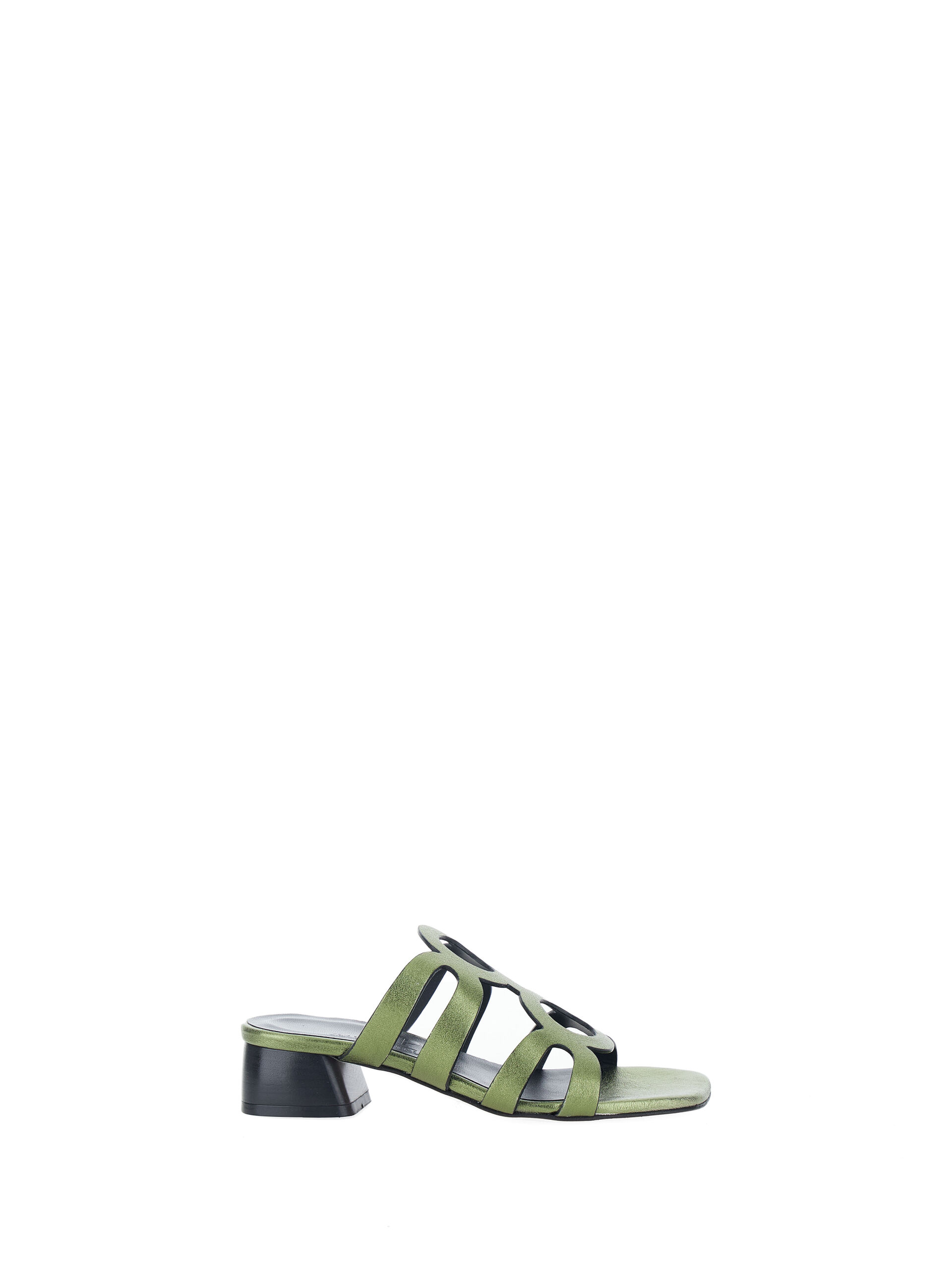 Mules in pelle VERDE