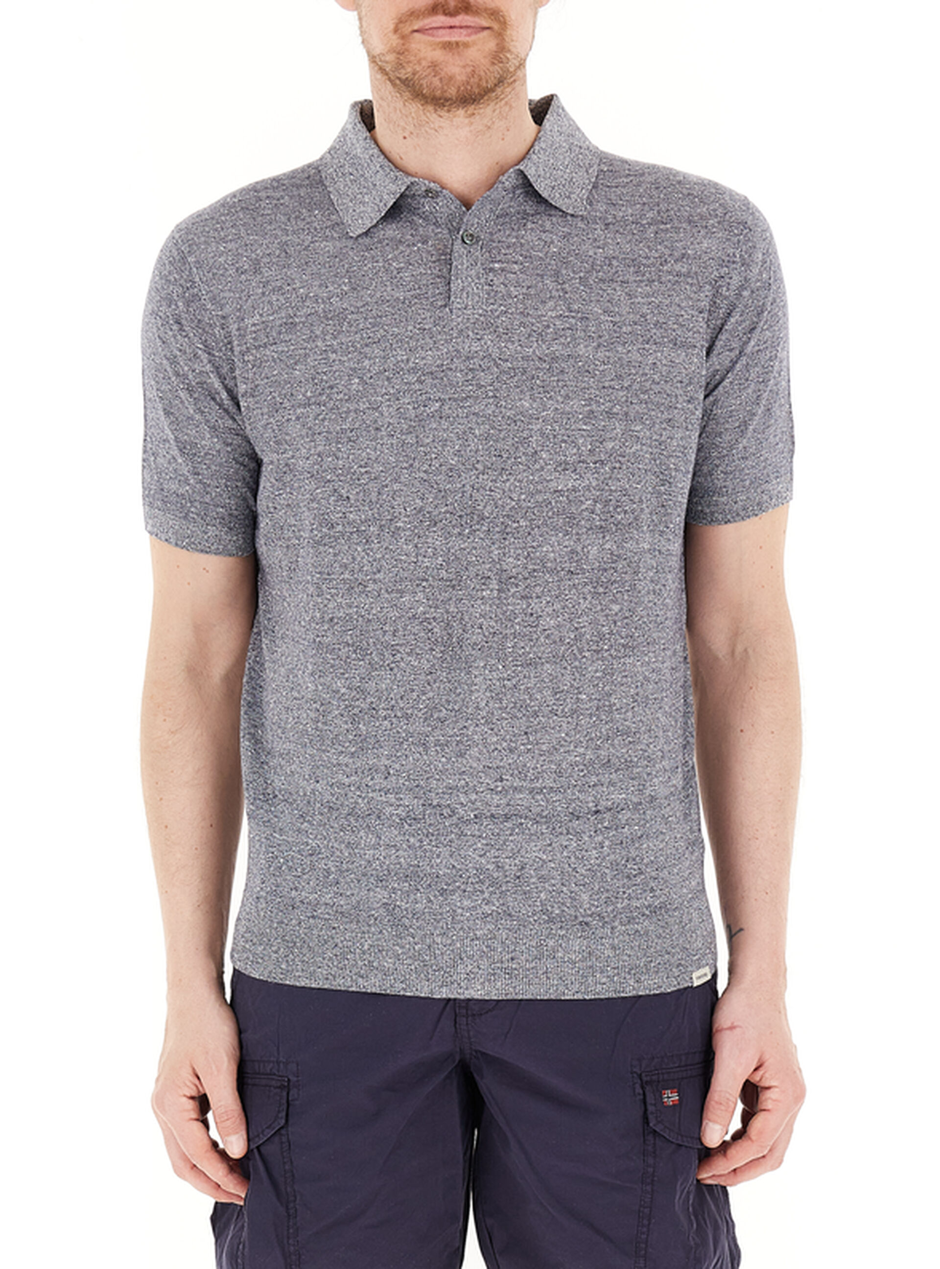 Polo misto lino ORIGINALS GRIGIO L
