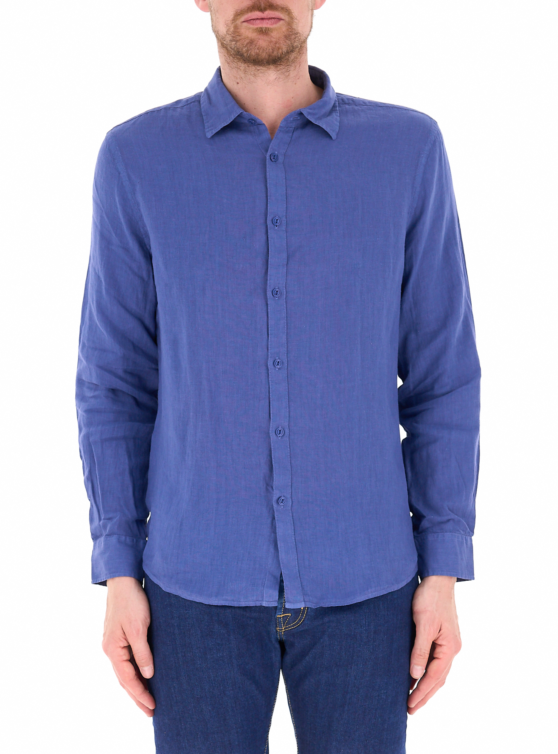BOMBOOGIE Camicia in lino BLU
