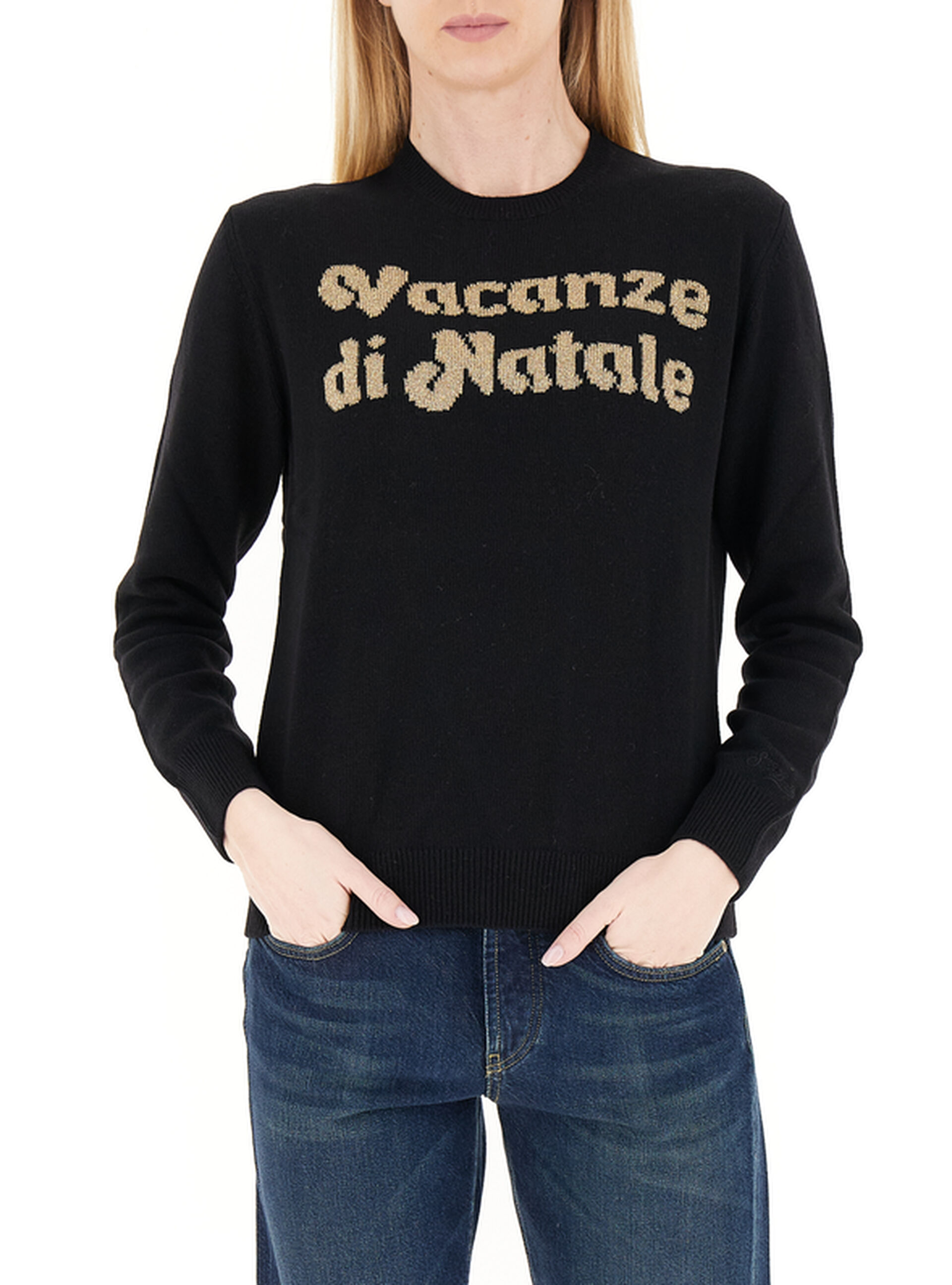 Maglione misto cashmere NERO