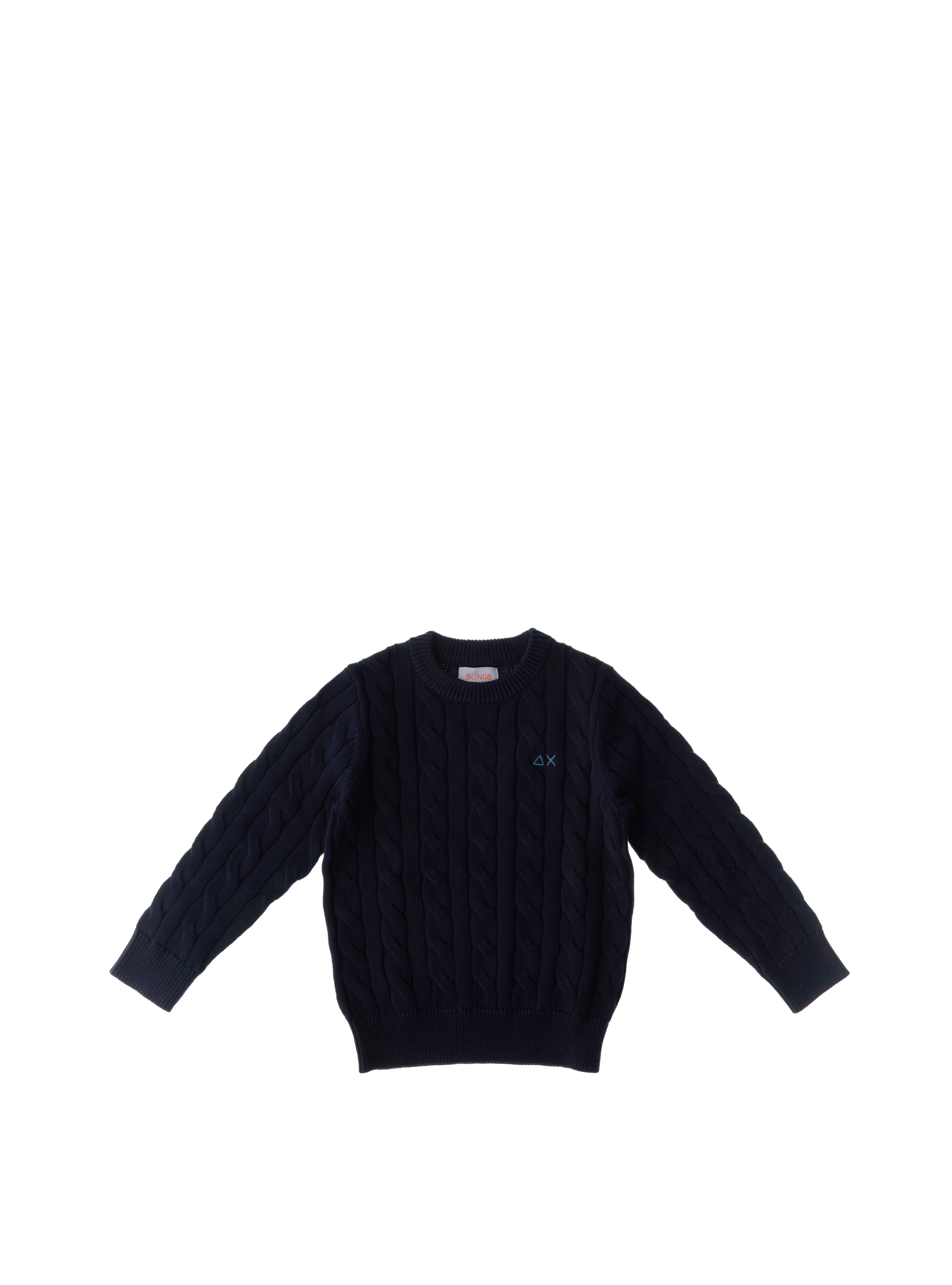 SUN68 Maglia a trecce BLU NAVY