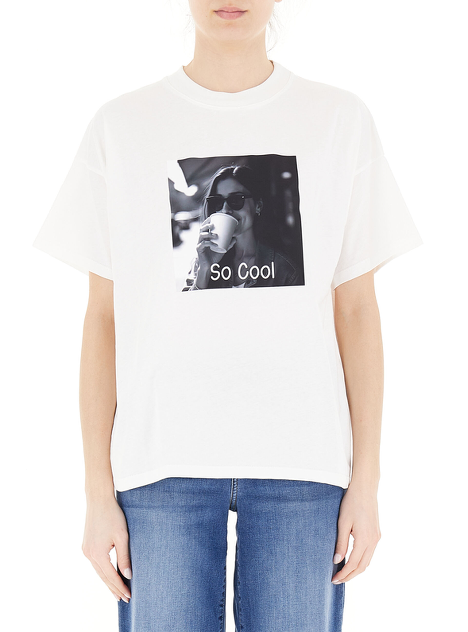 VICOLO T-shirt girocollo PANNA UNI