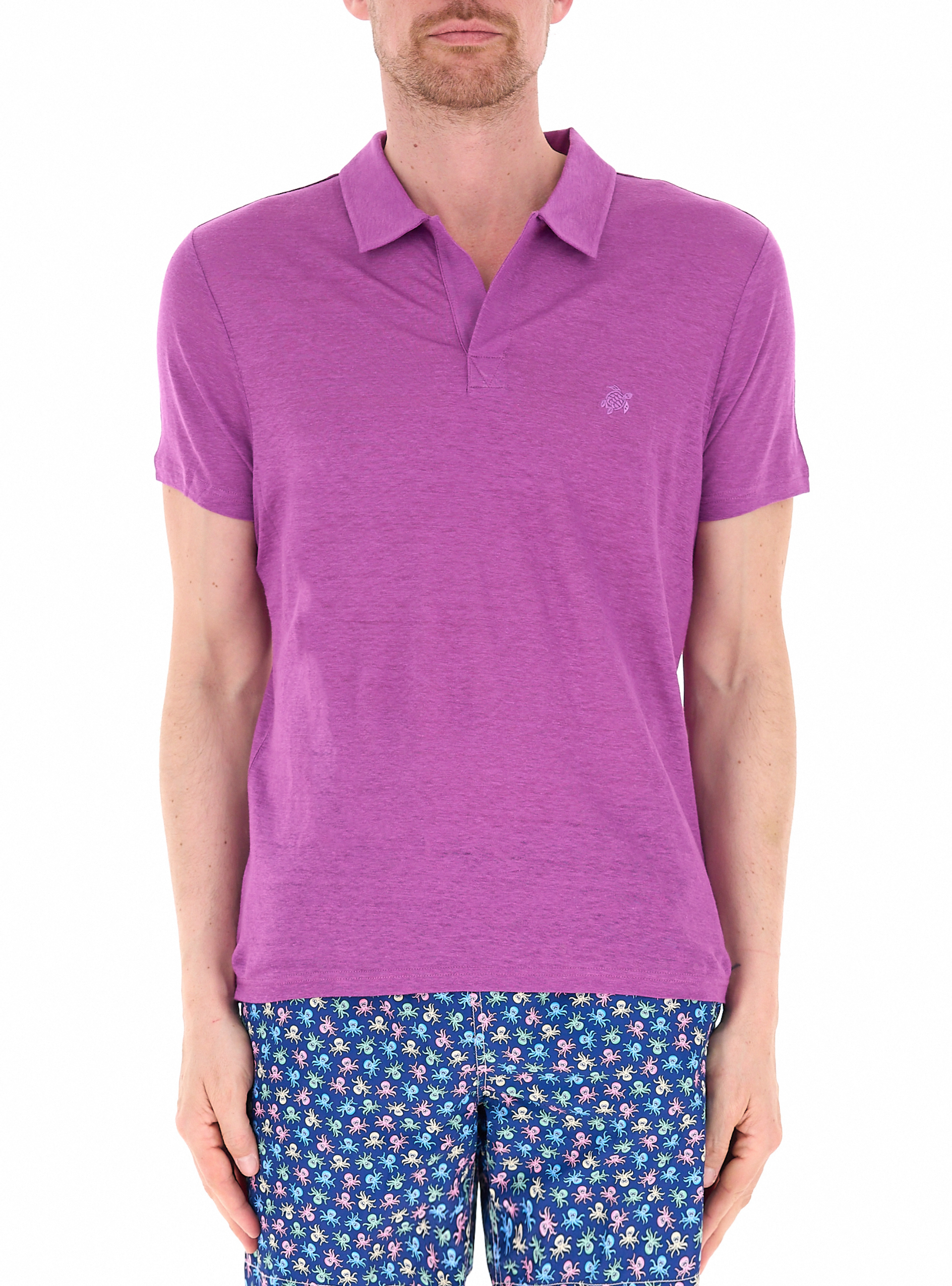 Vilebrequin Polo in lino AZALEA