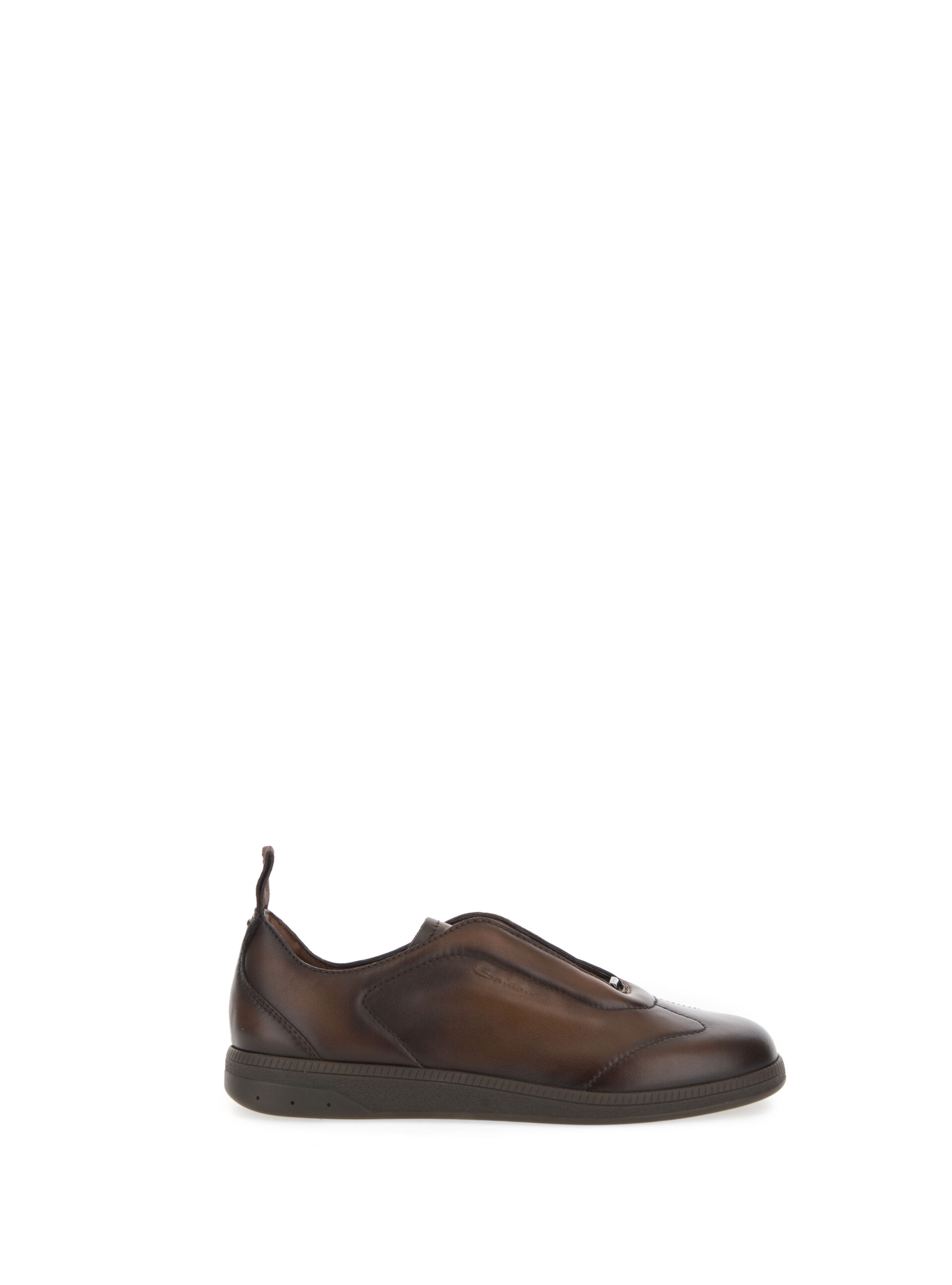 Sneakers pelle slip-on MARRONE