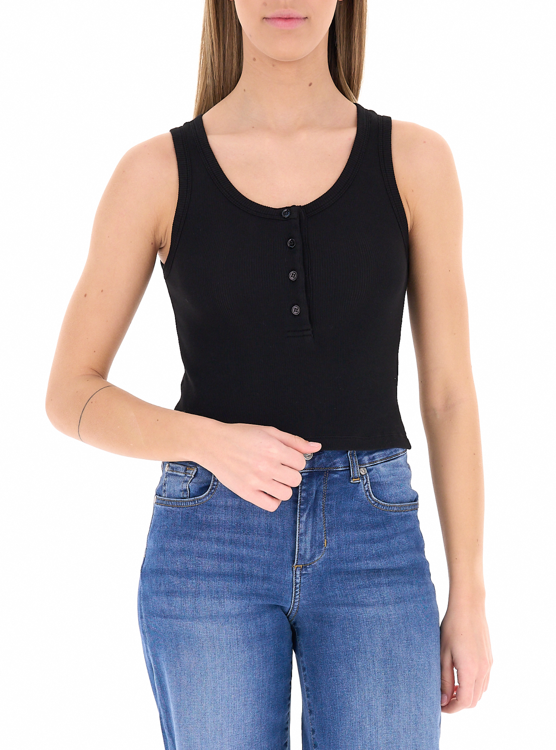 VICOLO Top in cotone NERO