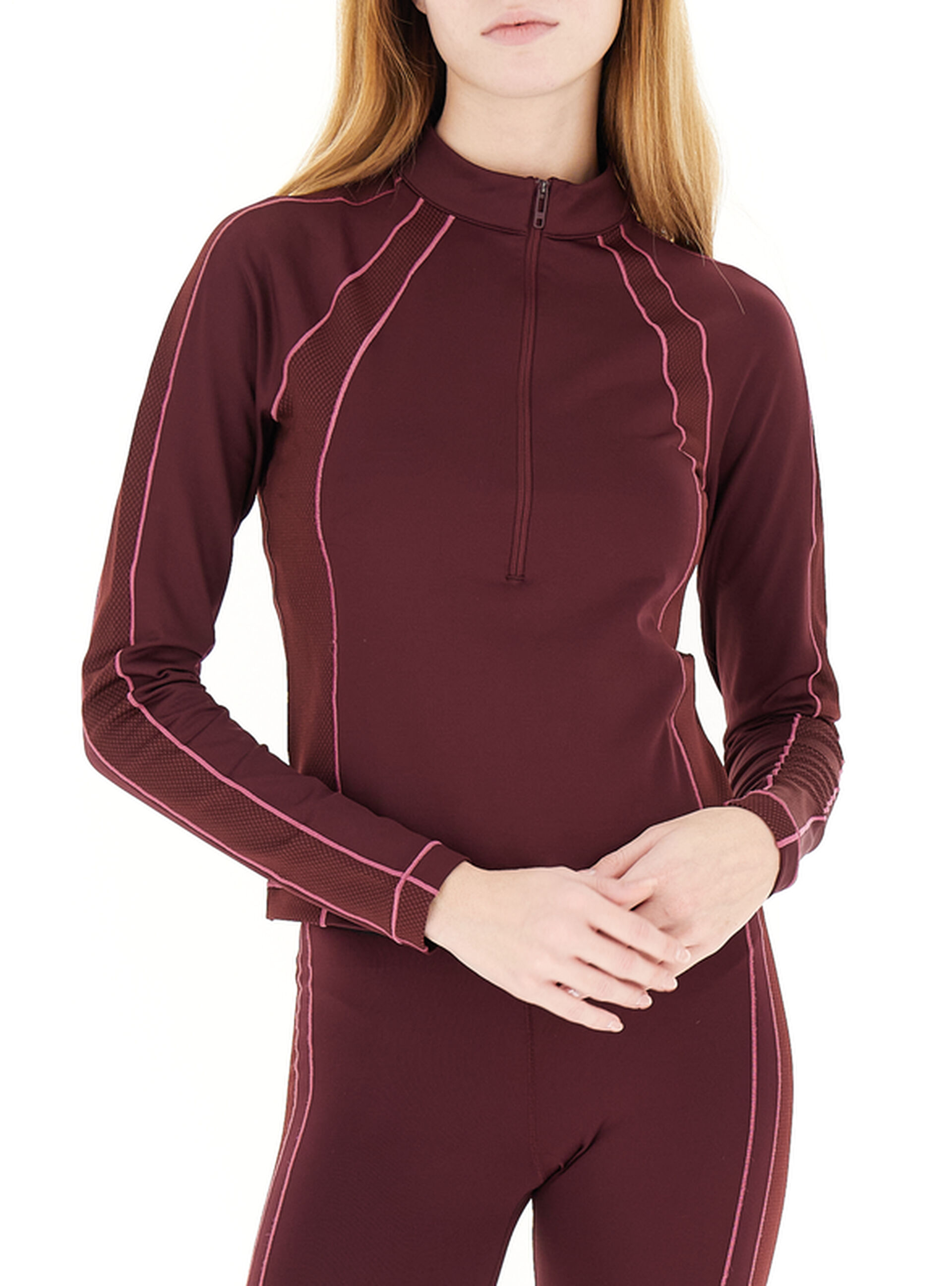 Felpa mezza zip BORDEAUX