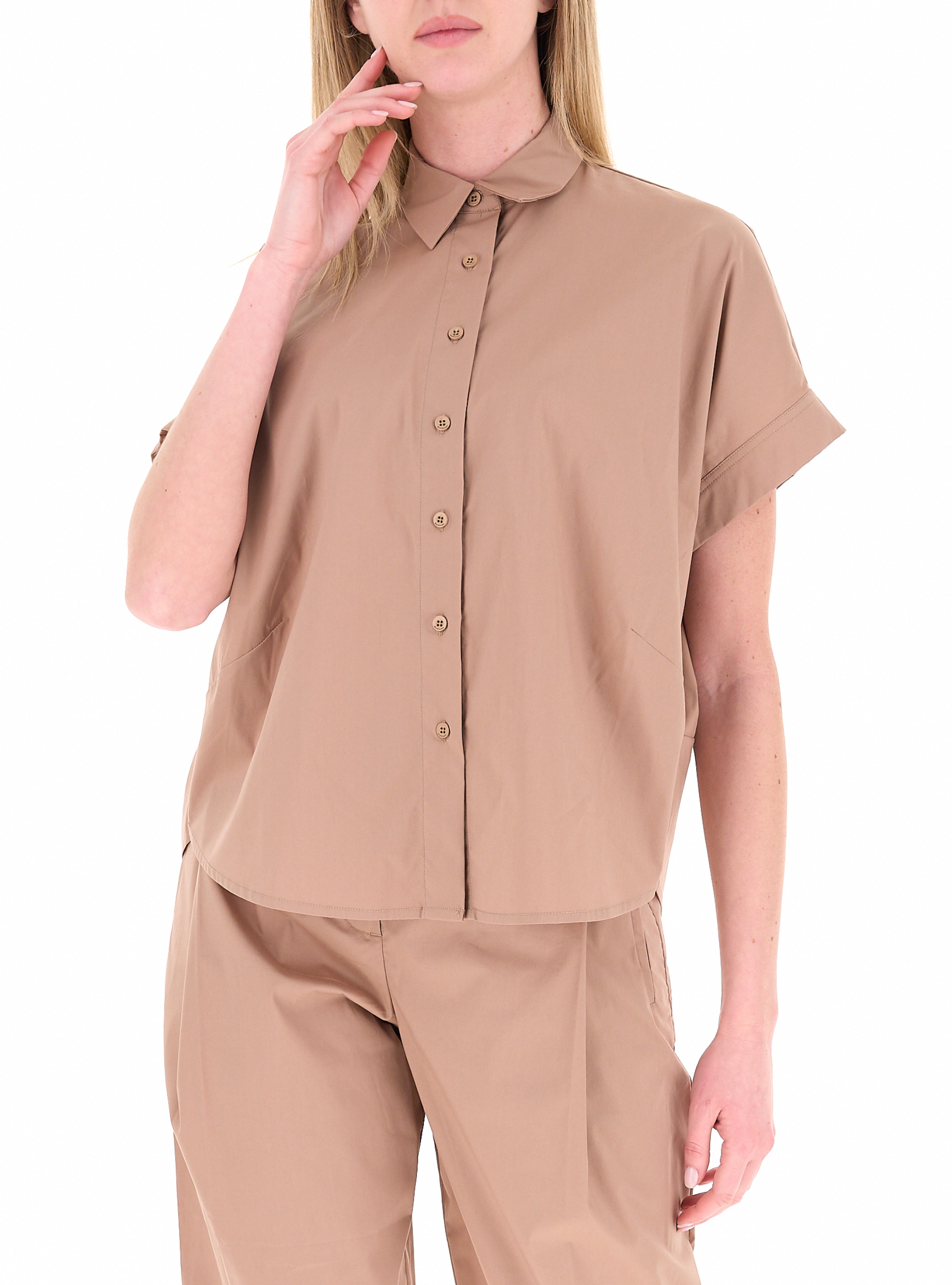 Camicia in cotone NOCCIOLA