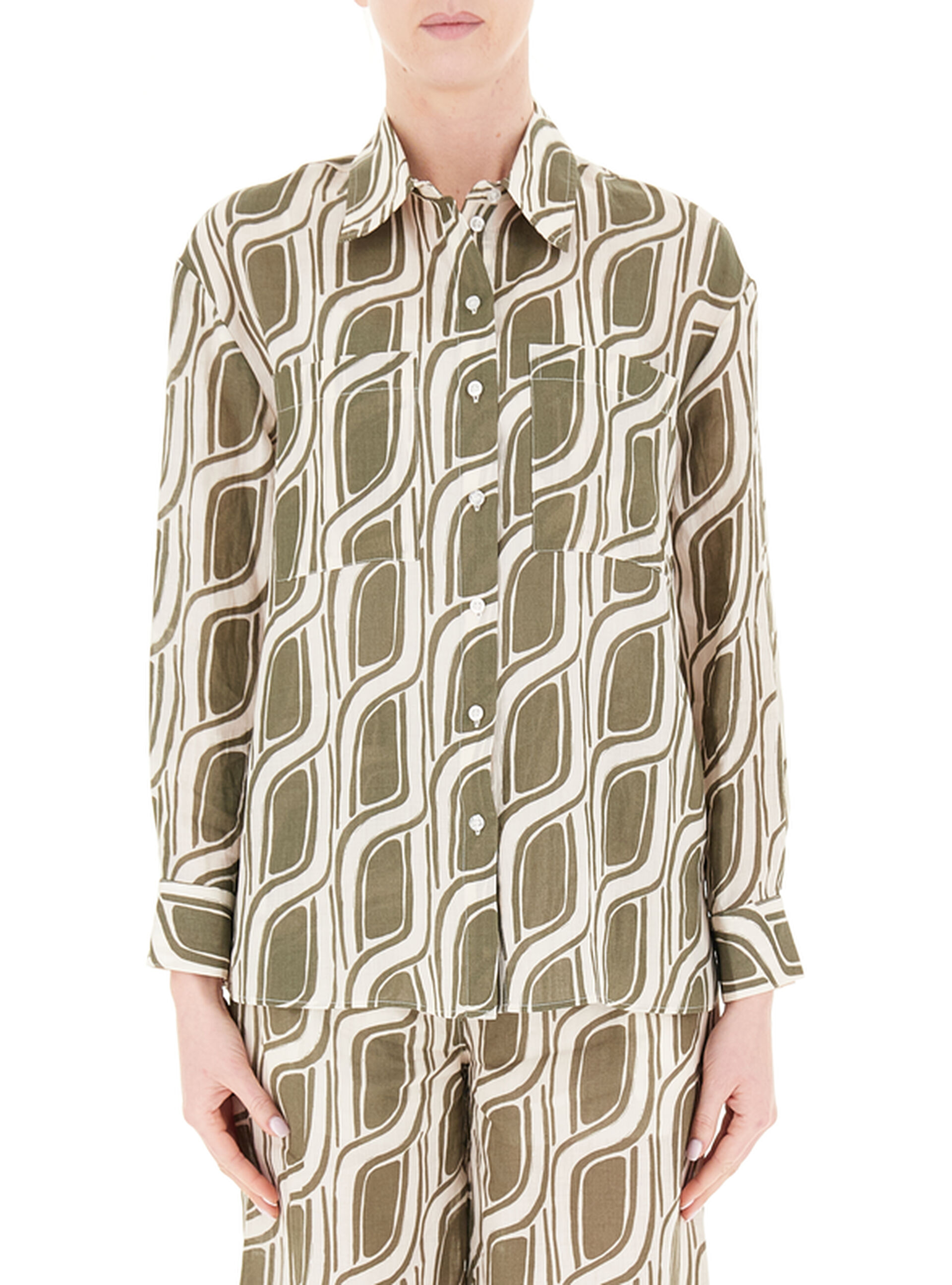 Camicia con tasche LIU JEANS VERDE OLIVA