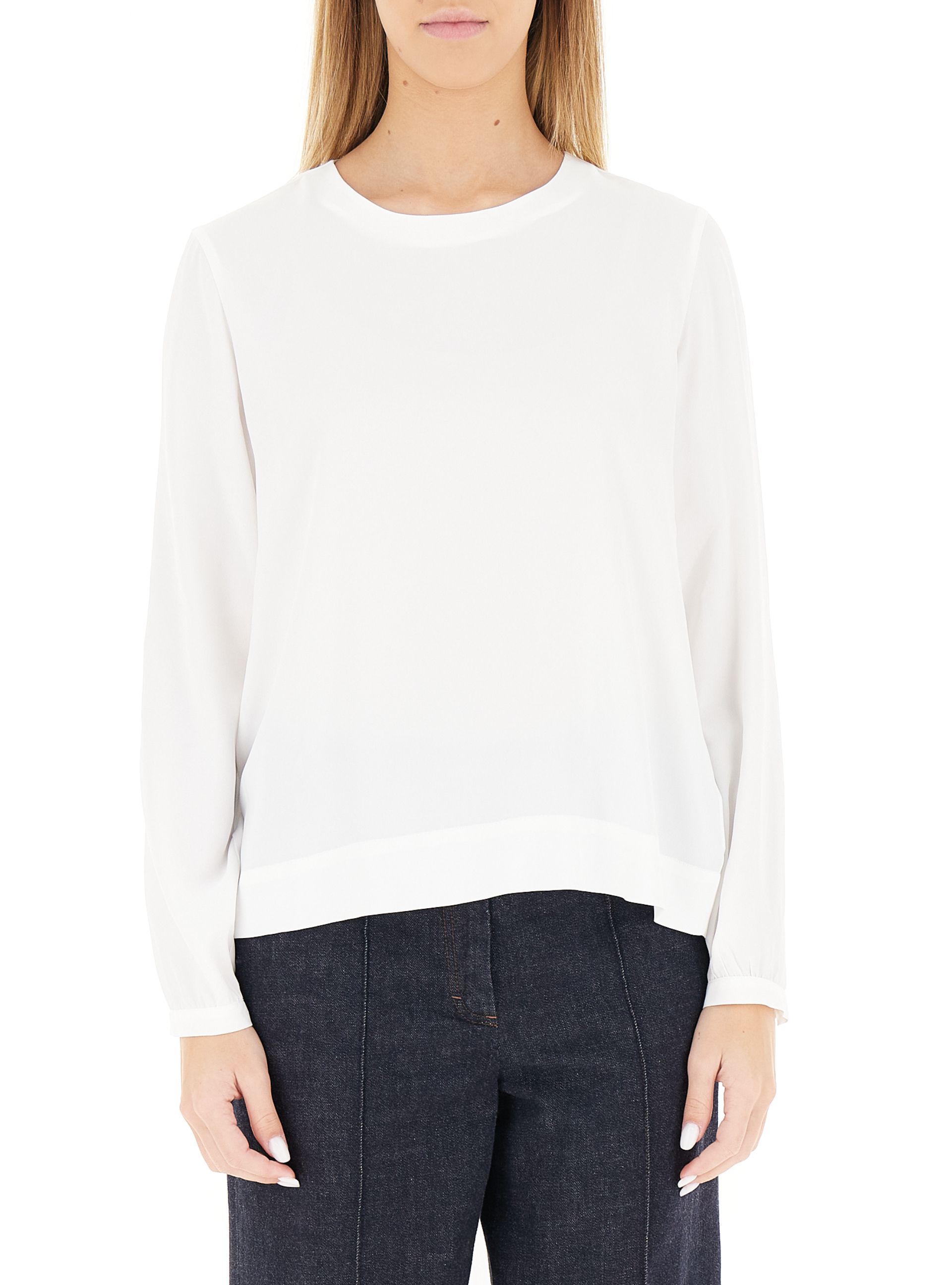 XACUS Blusa misto seta BIANCO 46