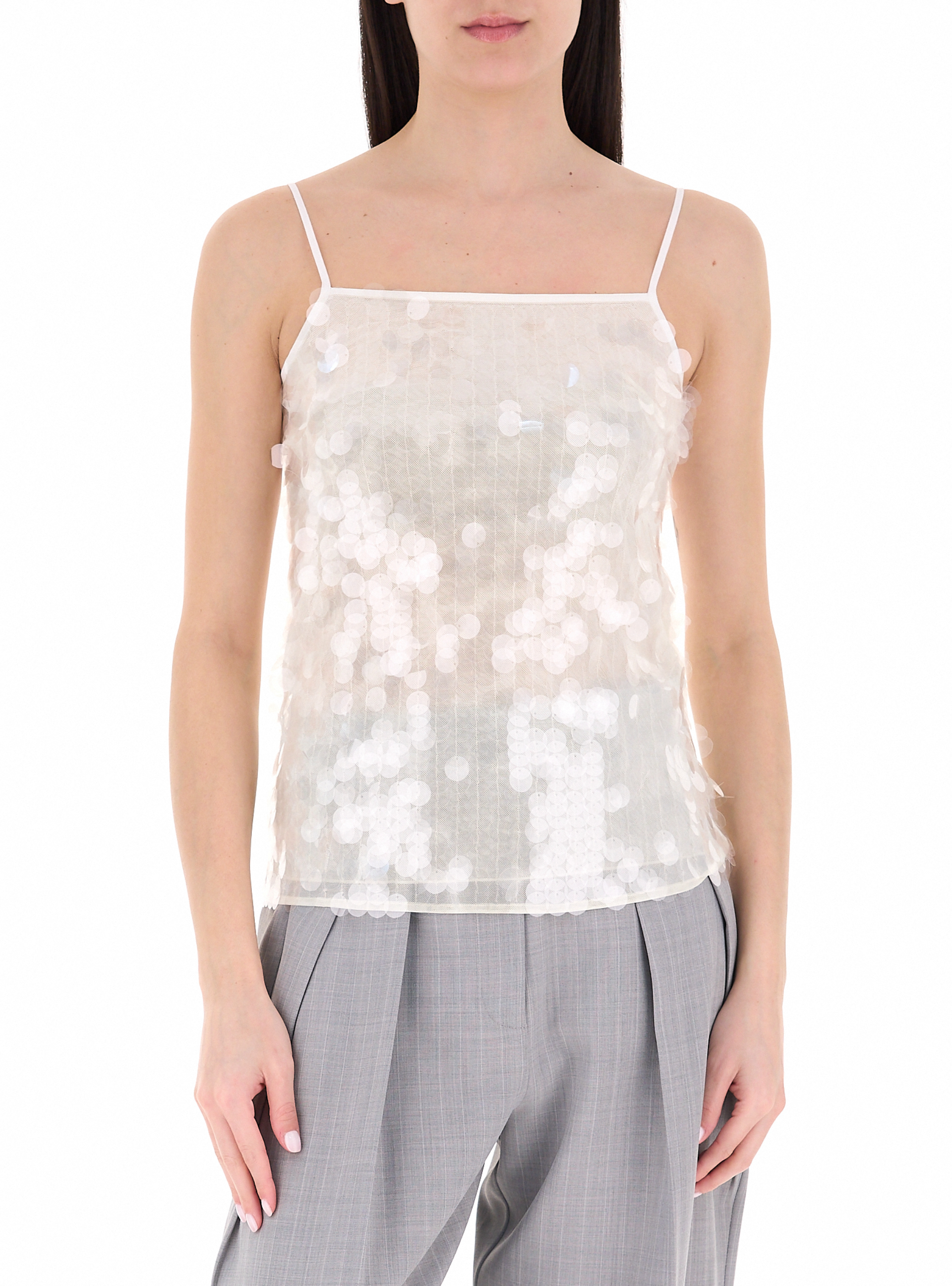 Top con paillettes AVORIO S