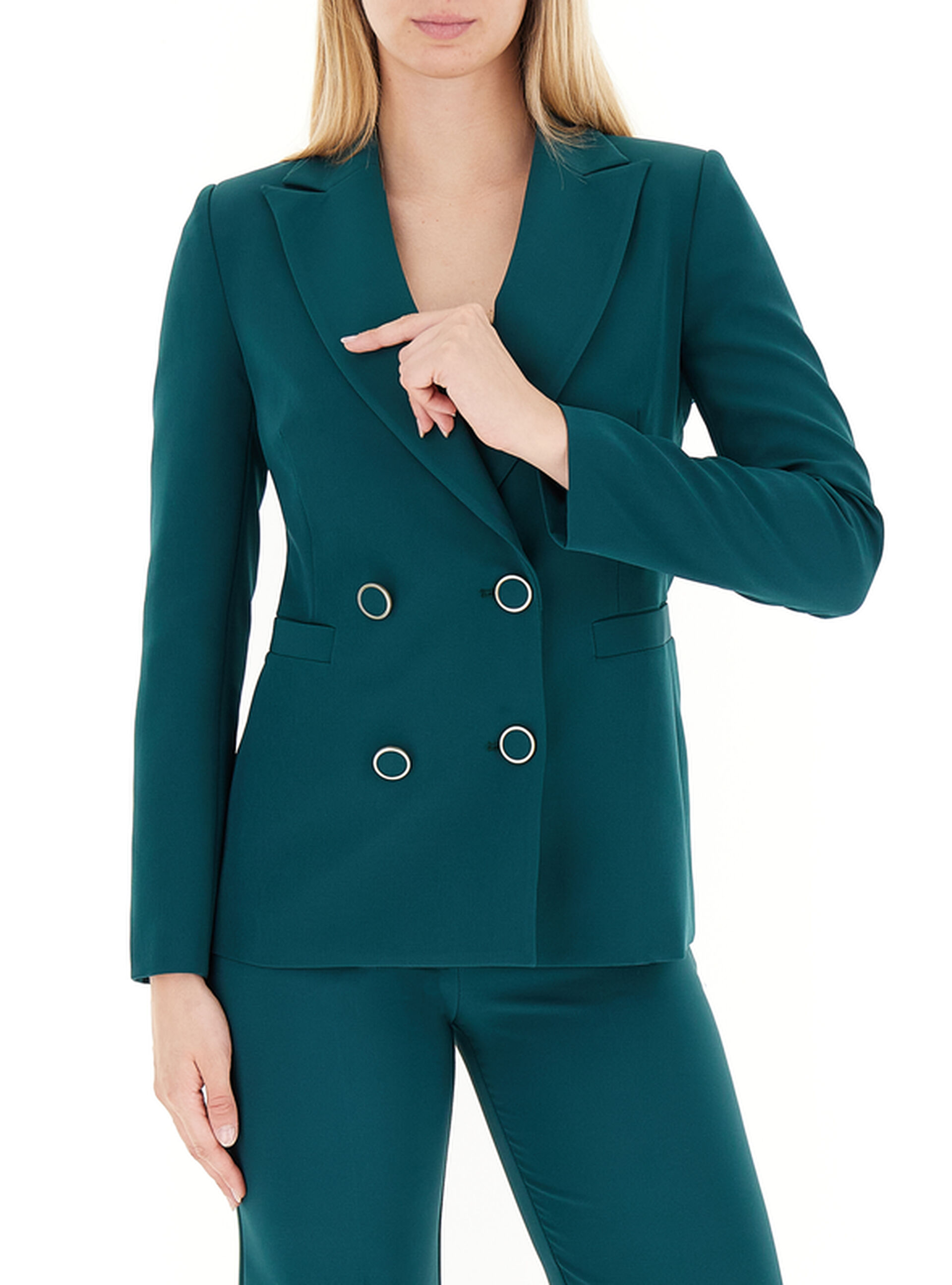 Blazer doppiopetto PETROLIO L