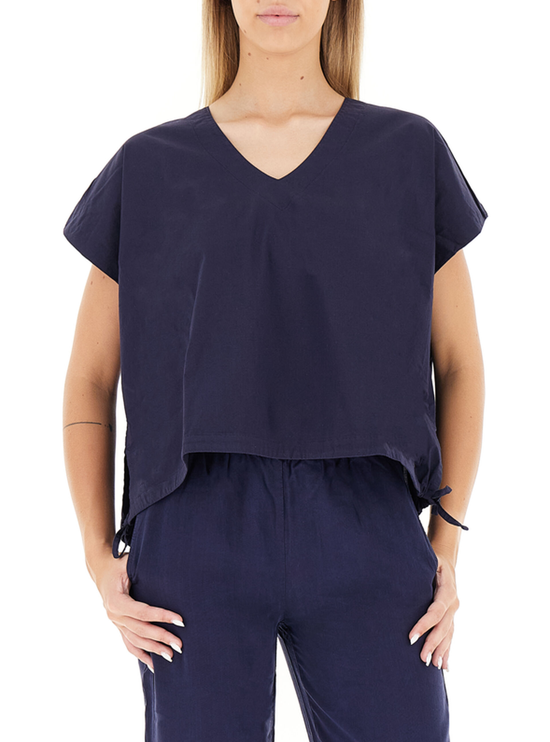 DEHA T-shirt in cotone BLU SCURO
