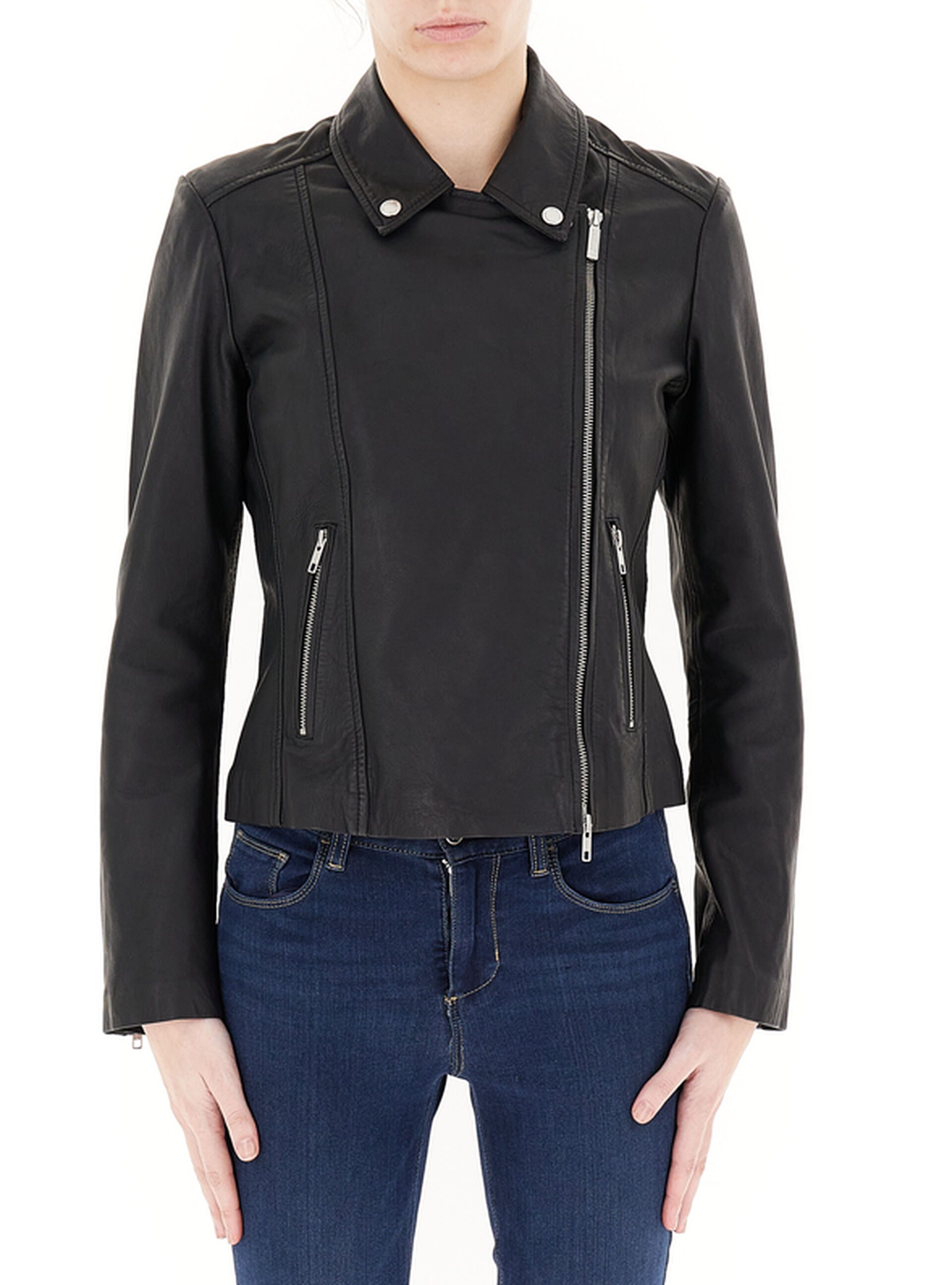 BOMBOOGIE Chiodo in pelle NERO