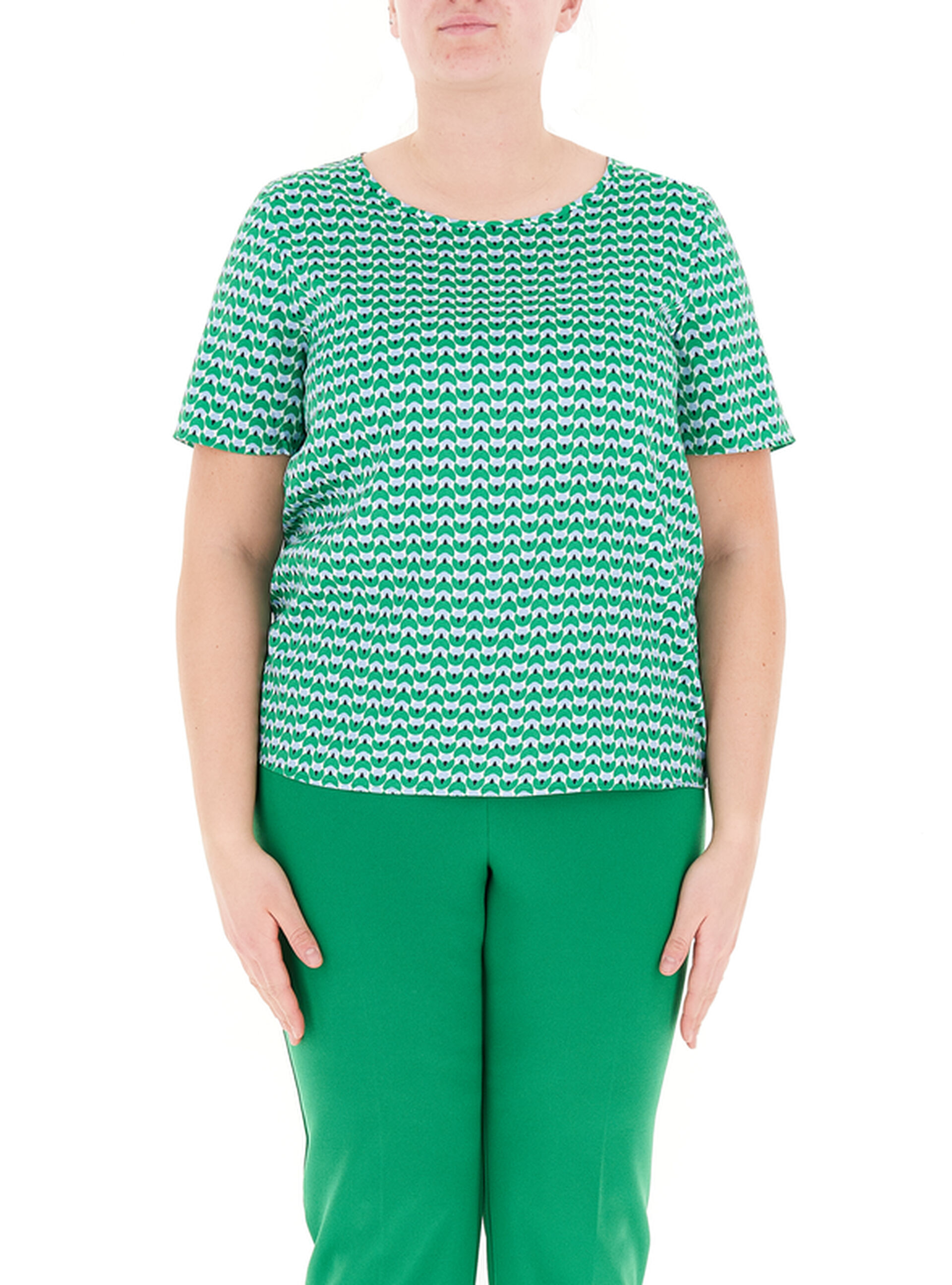 Blusa girocollo VERDE 17