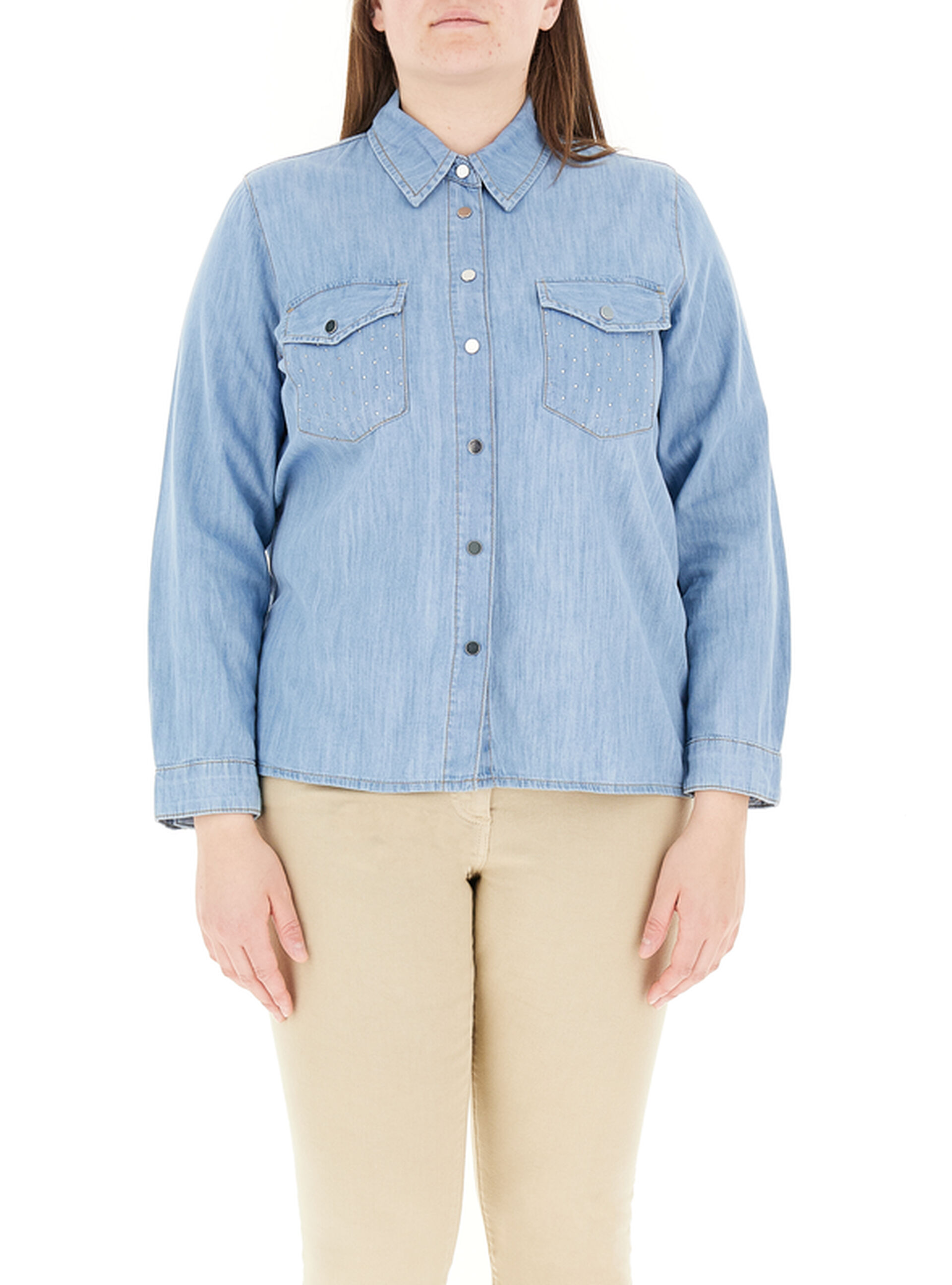 Camicia in cotone AZZURRO POLVERE 23