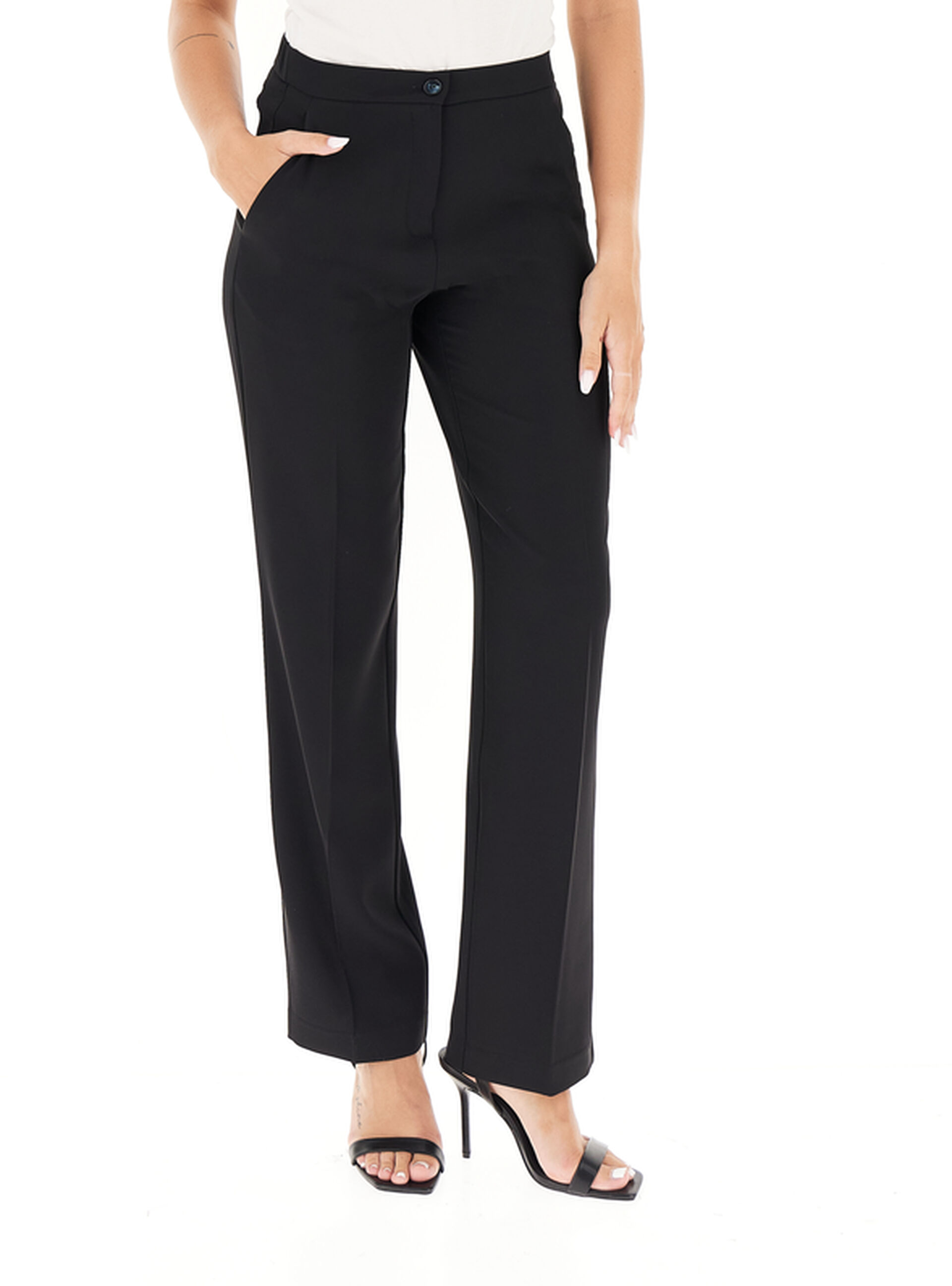 LINKS Pantalone wide leg NERO