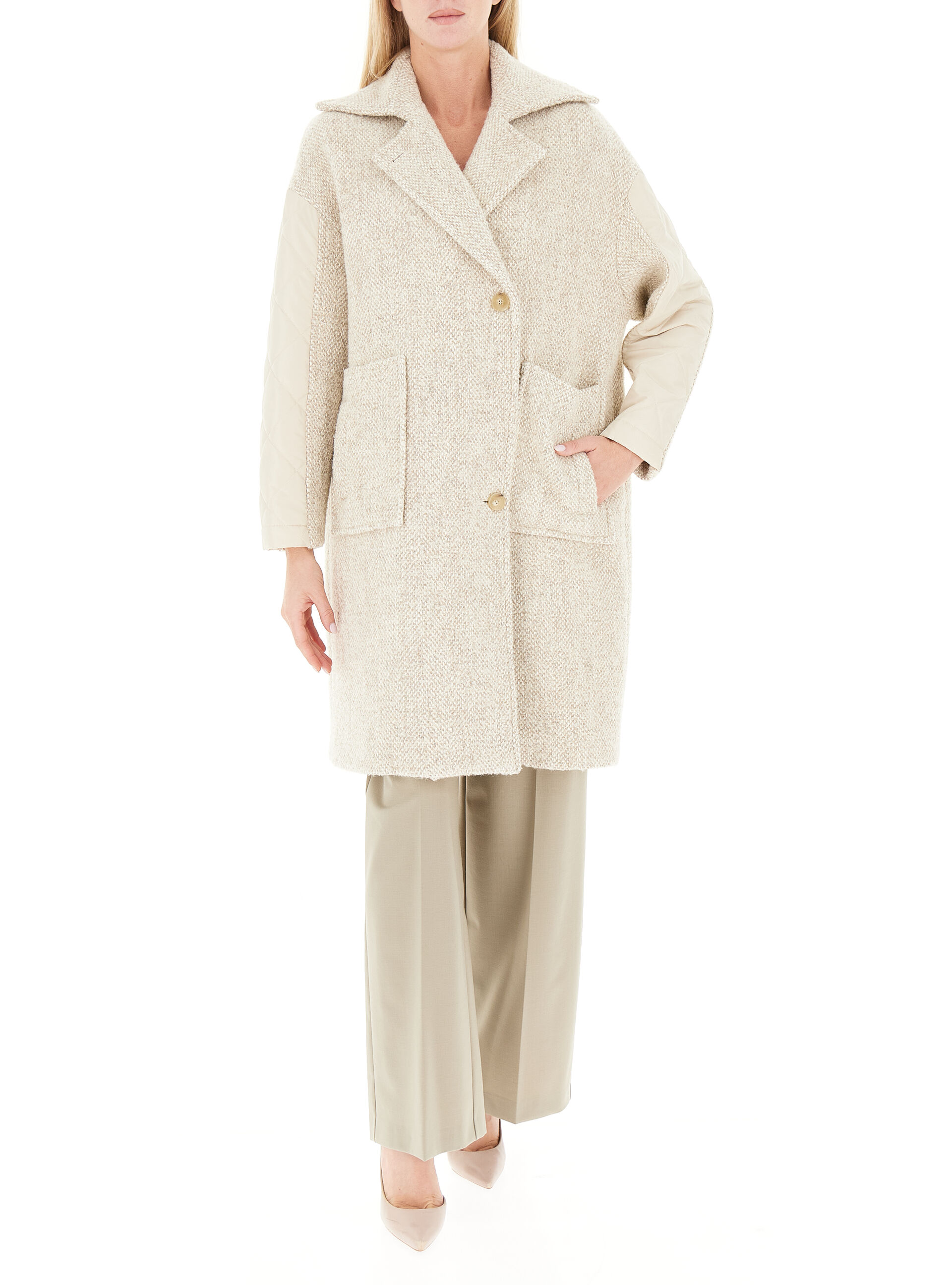 Cappotto monopetto AVORIO 38