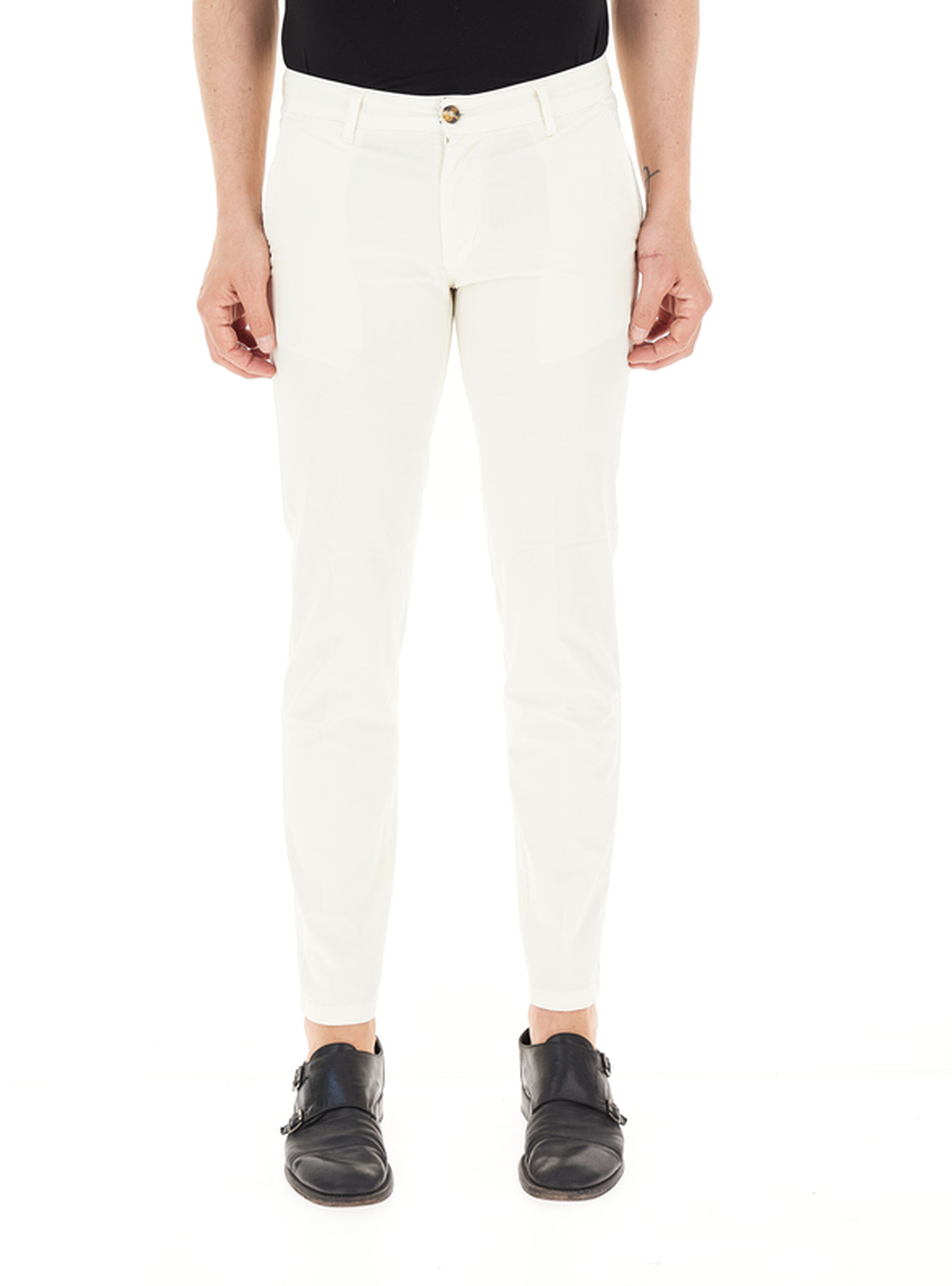 QB24 Pantalone in cotone PANNA