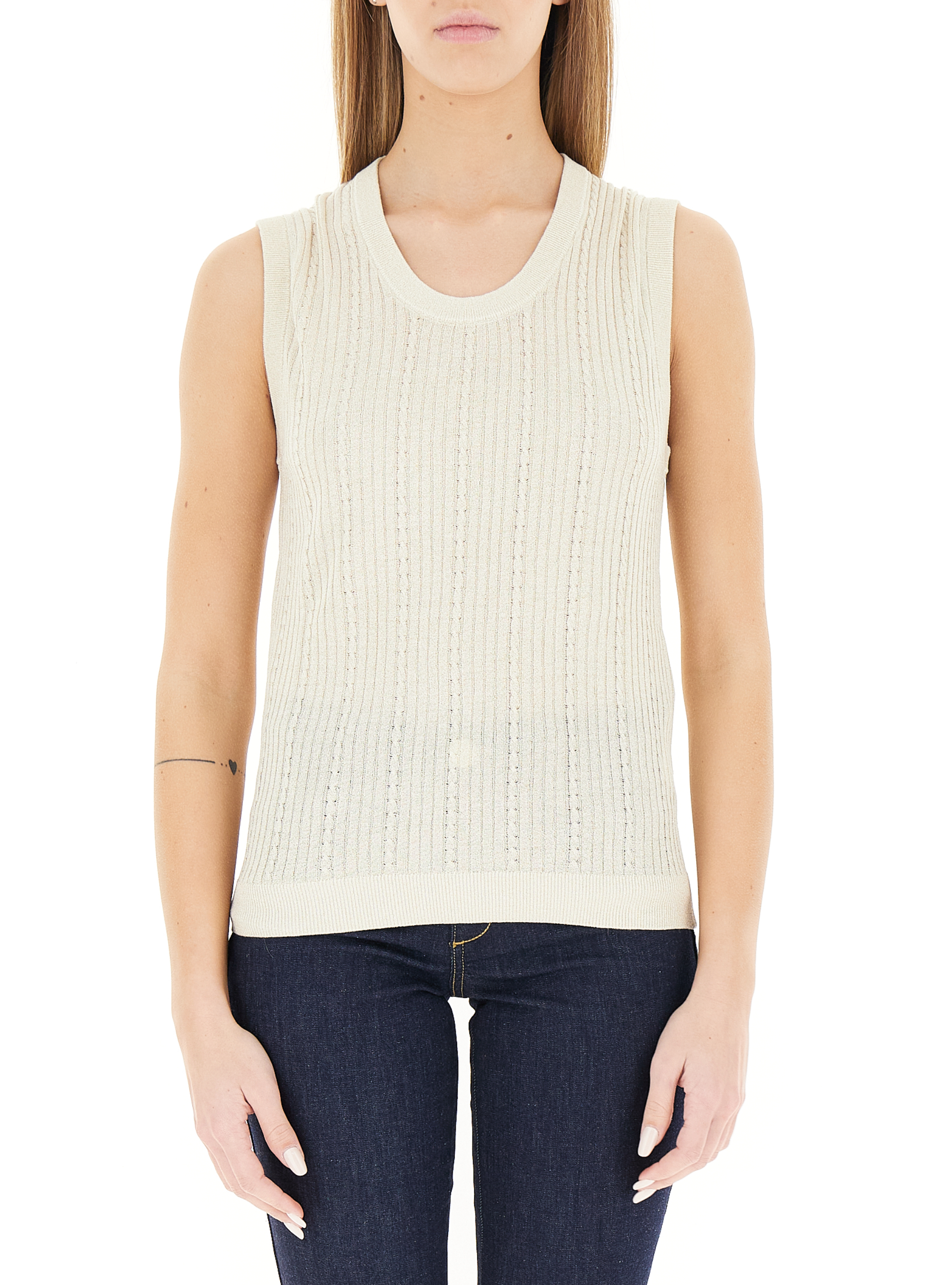 Canotta misto viscosa LIU JEANS AVORIO L