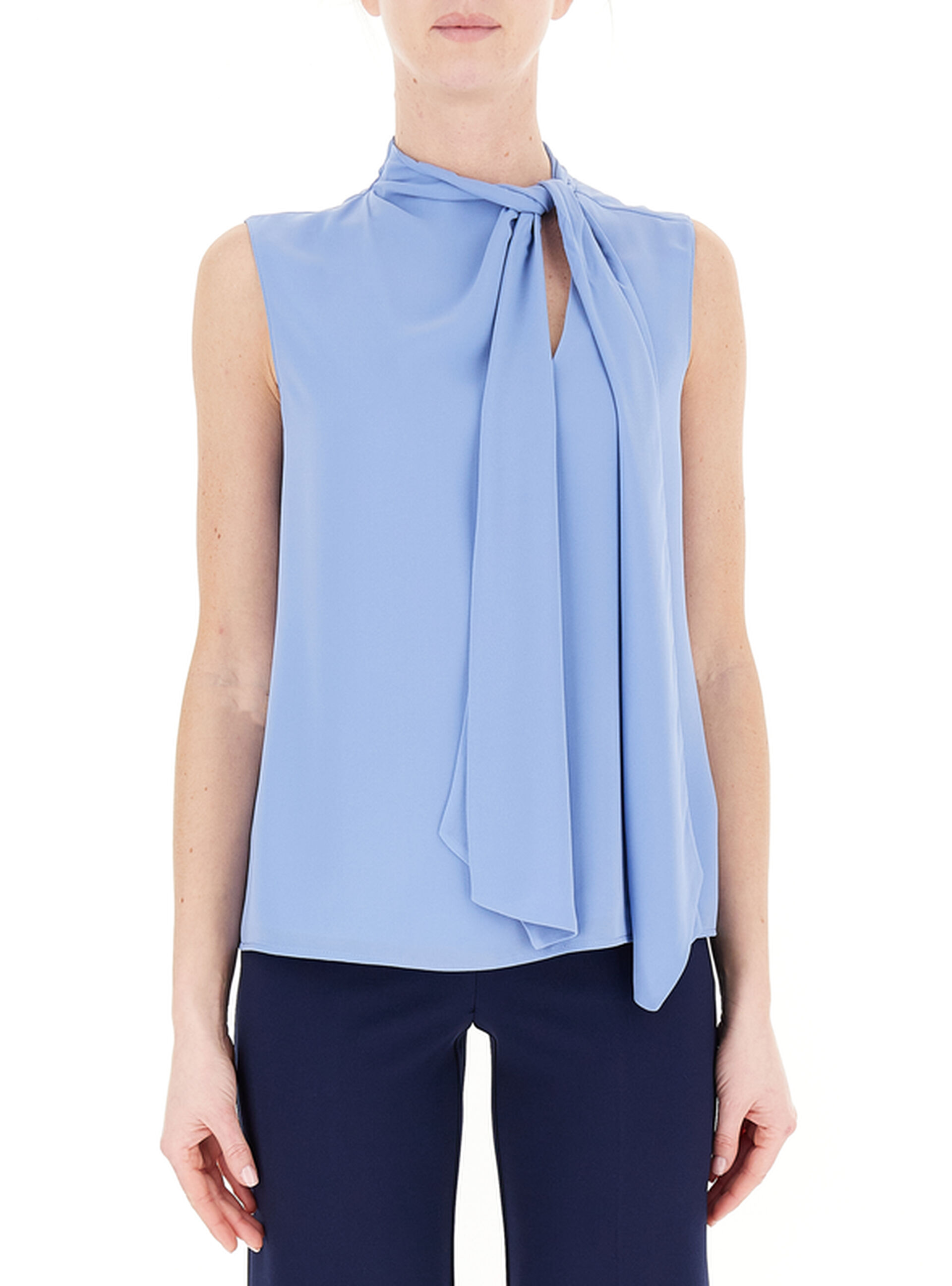 Blusa smanicata AZZURRO CHIARO 42