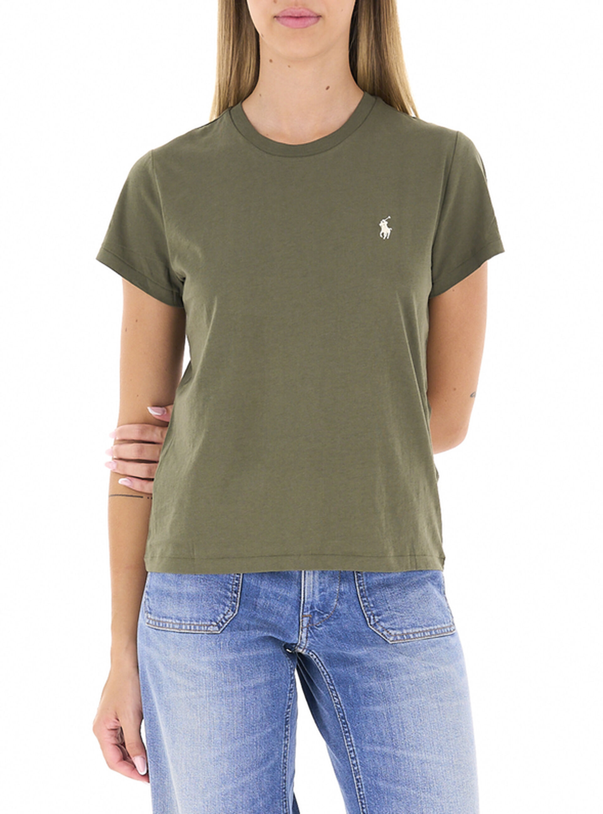 T-shirt girocollo POLO VERDE OLIVA XS