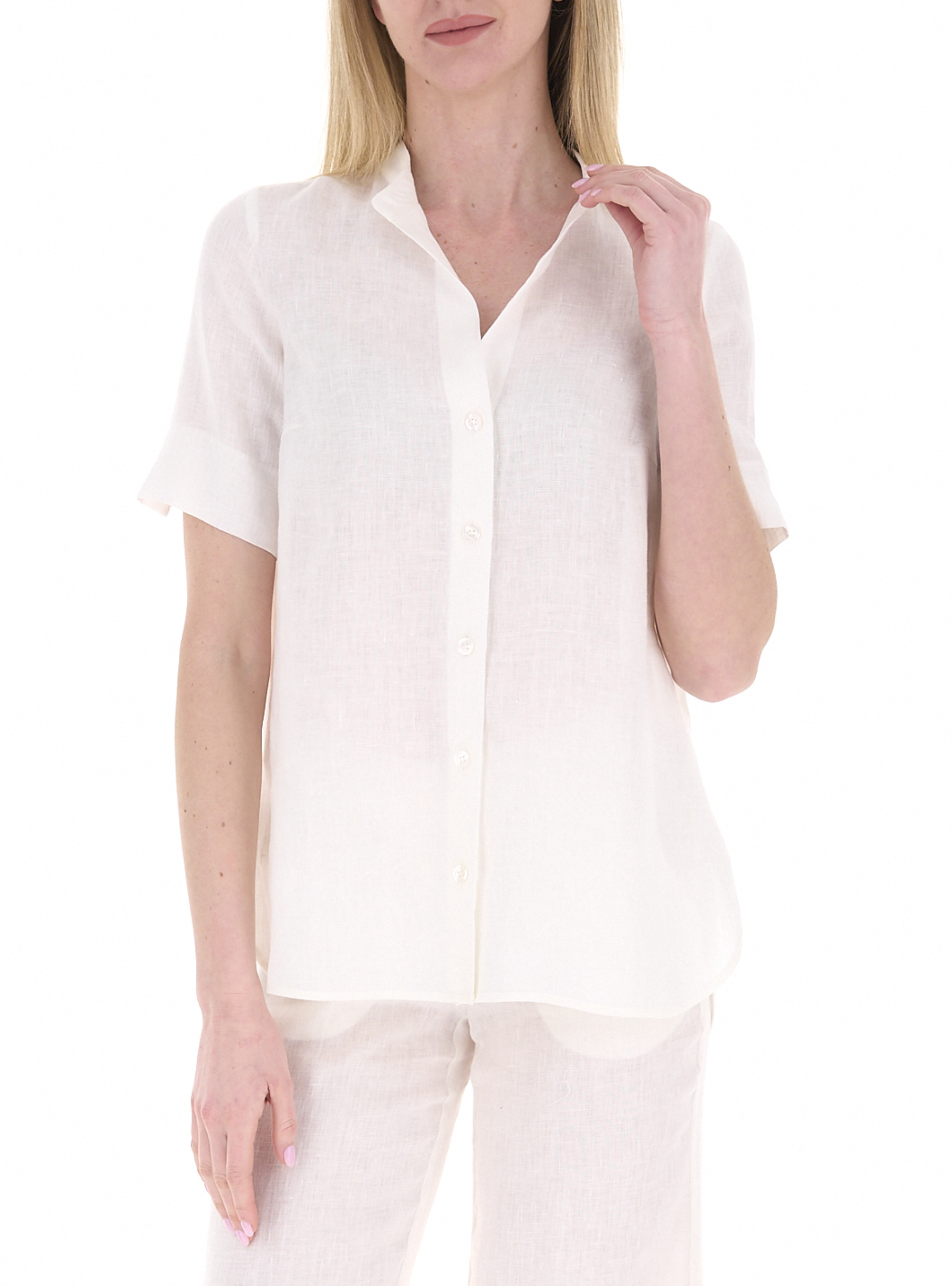 LINKS Camicia in lino PANNA