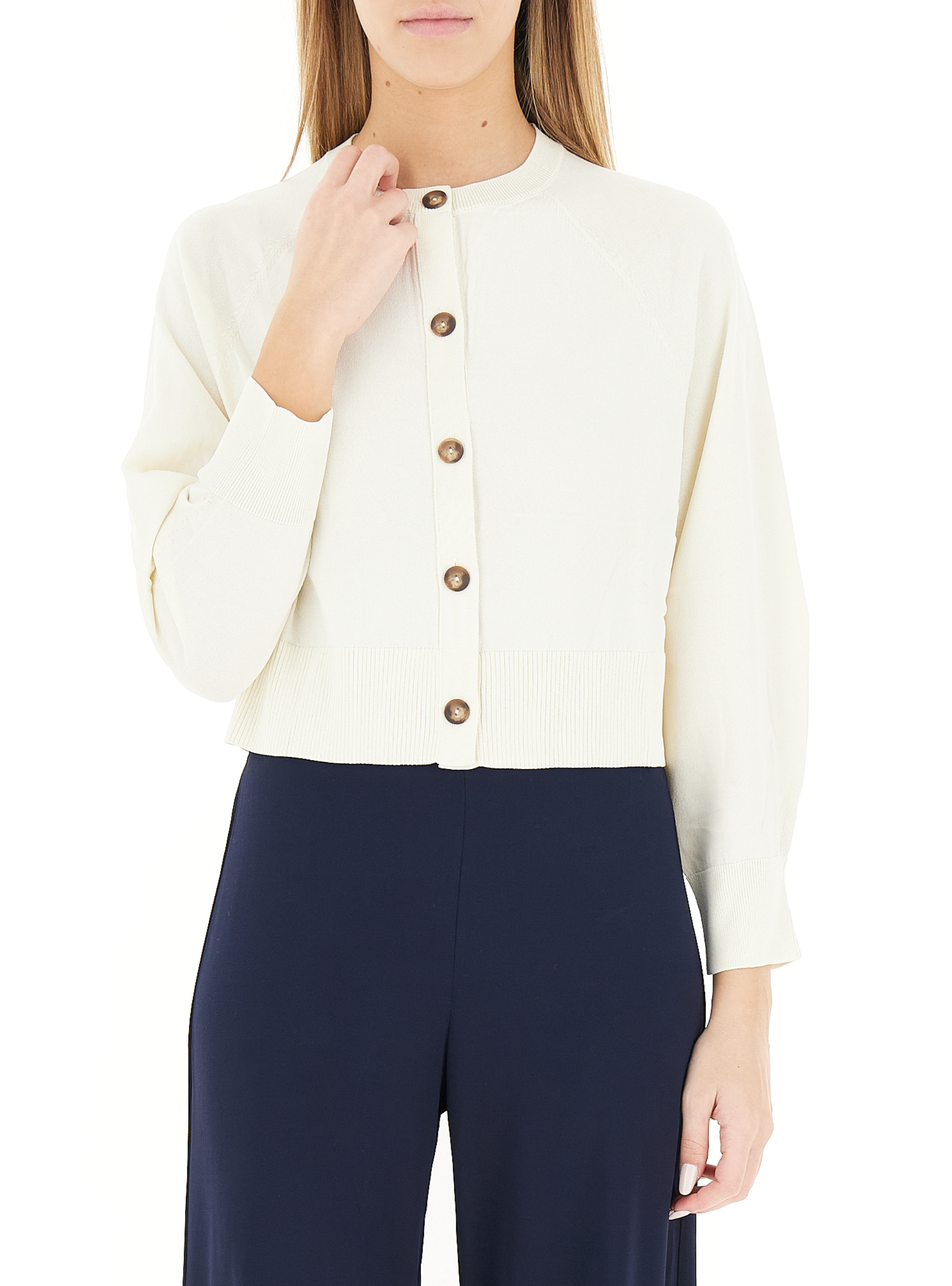 Cardigan misto viscosa AVORIO M