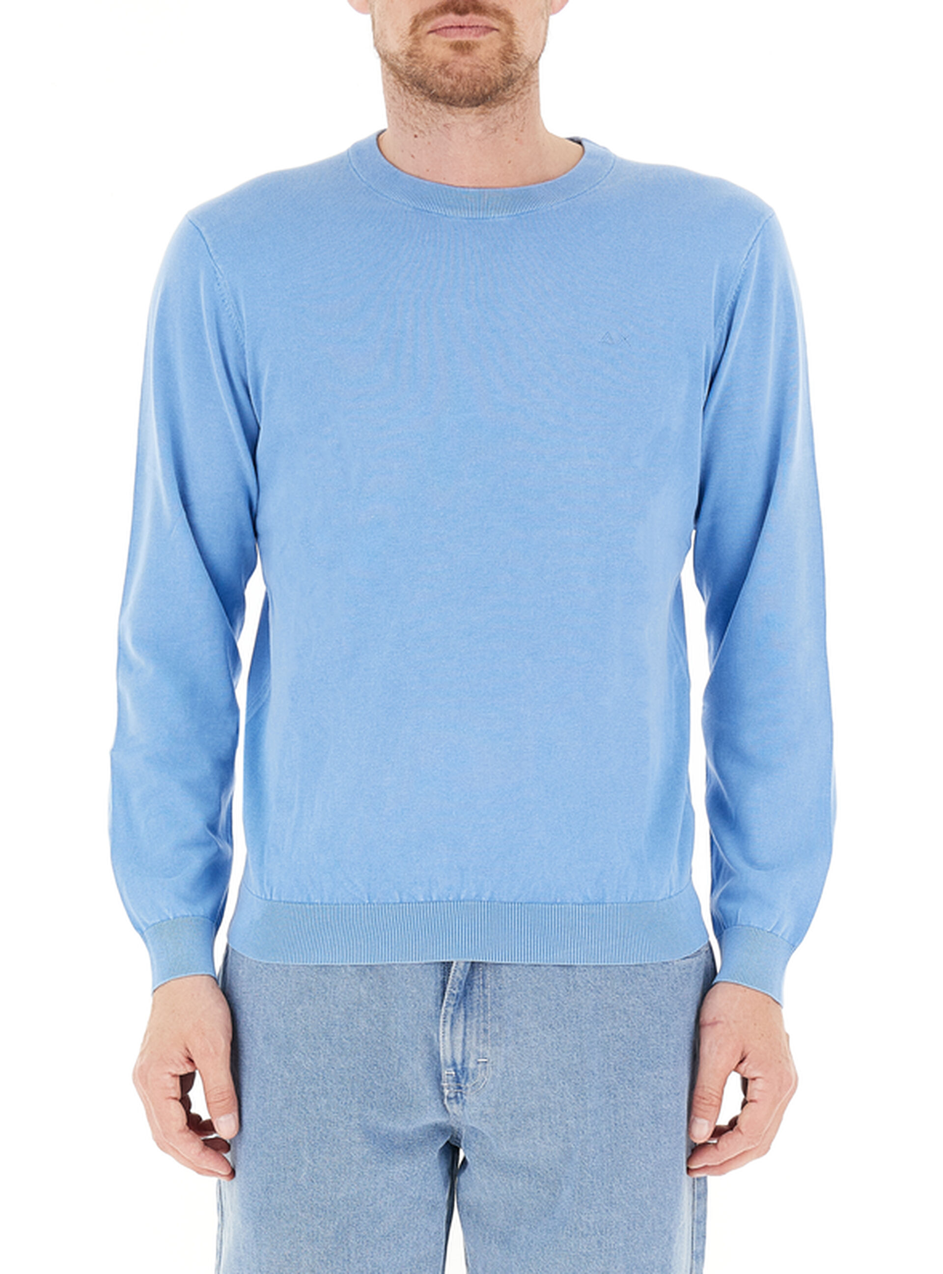 SUN68 Maglia in cotone CELESTE