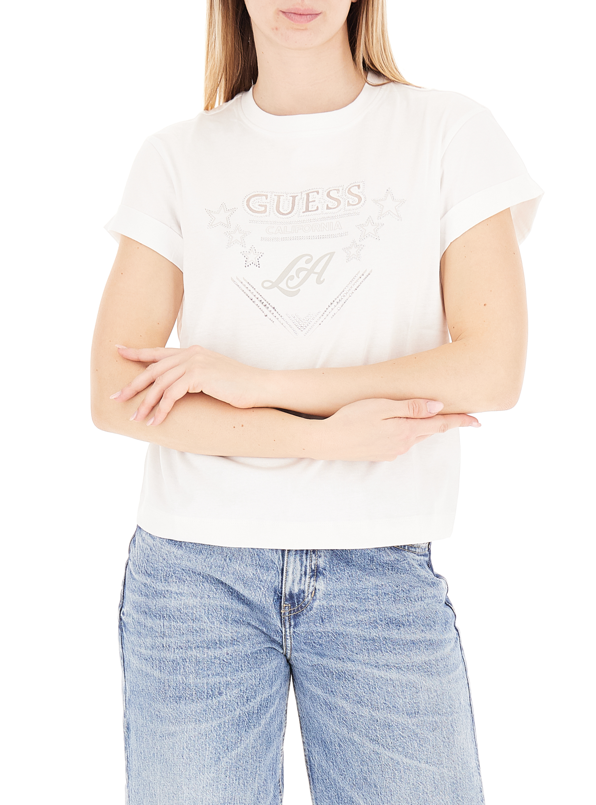 Guess T-shirt girocollo BIANCO