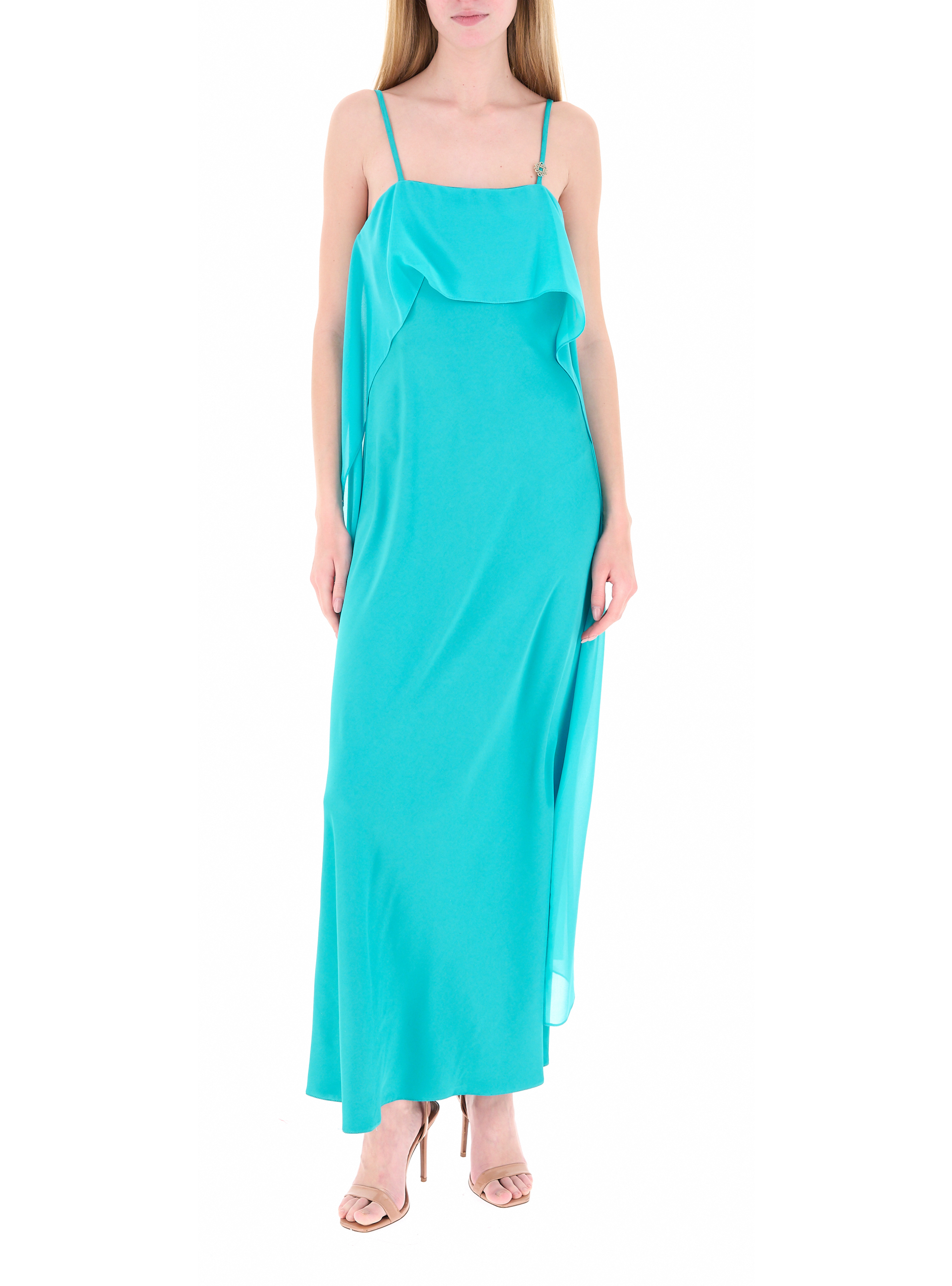 Abito con volants TURCHESE XS