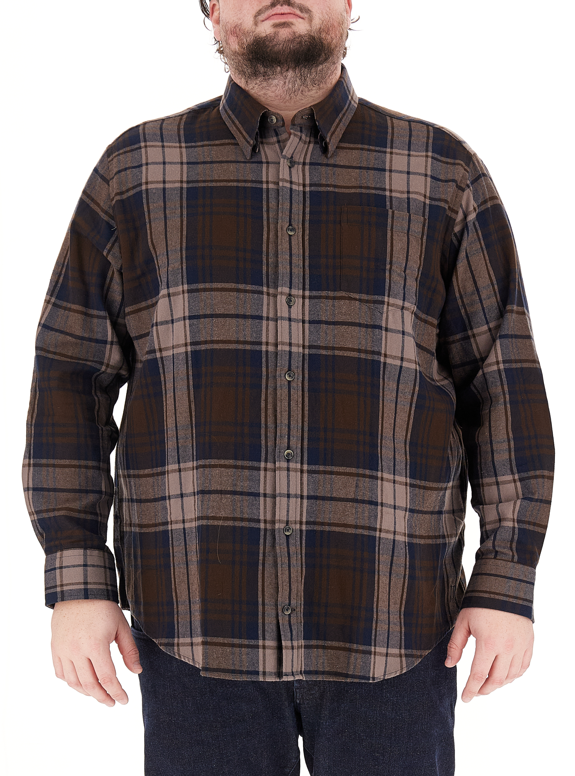 Camicia a quadri MARRONE 4XL