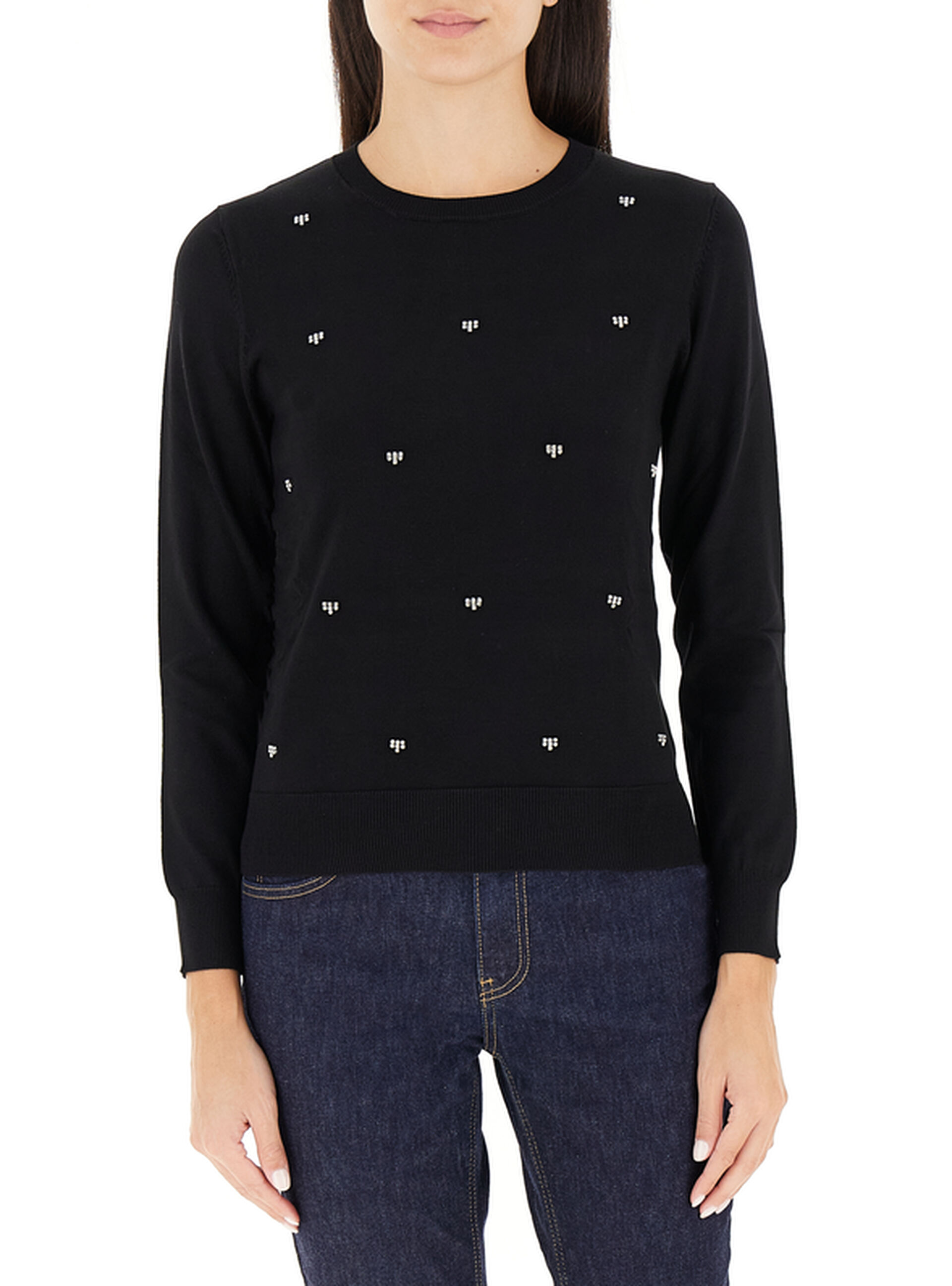Maglia con strass NERO