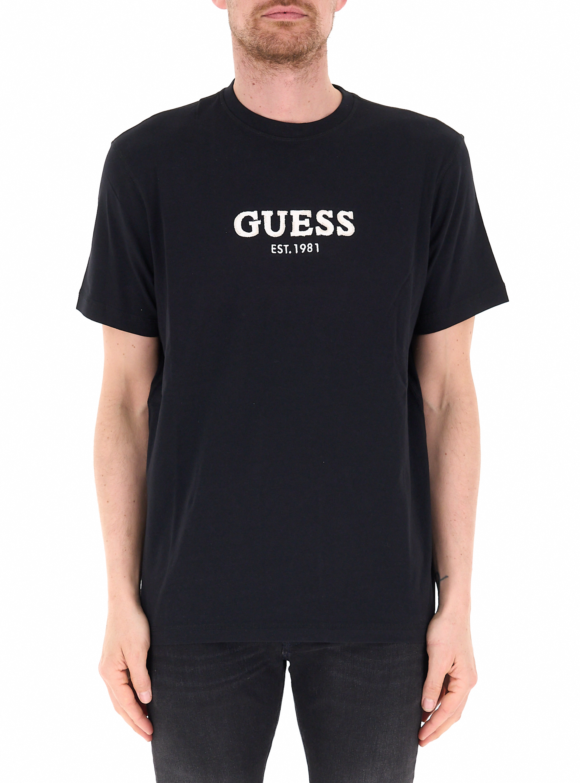 Guess T-shirt girocollo NERO