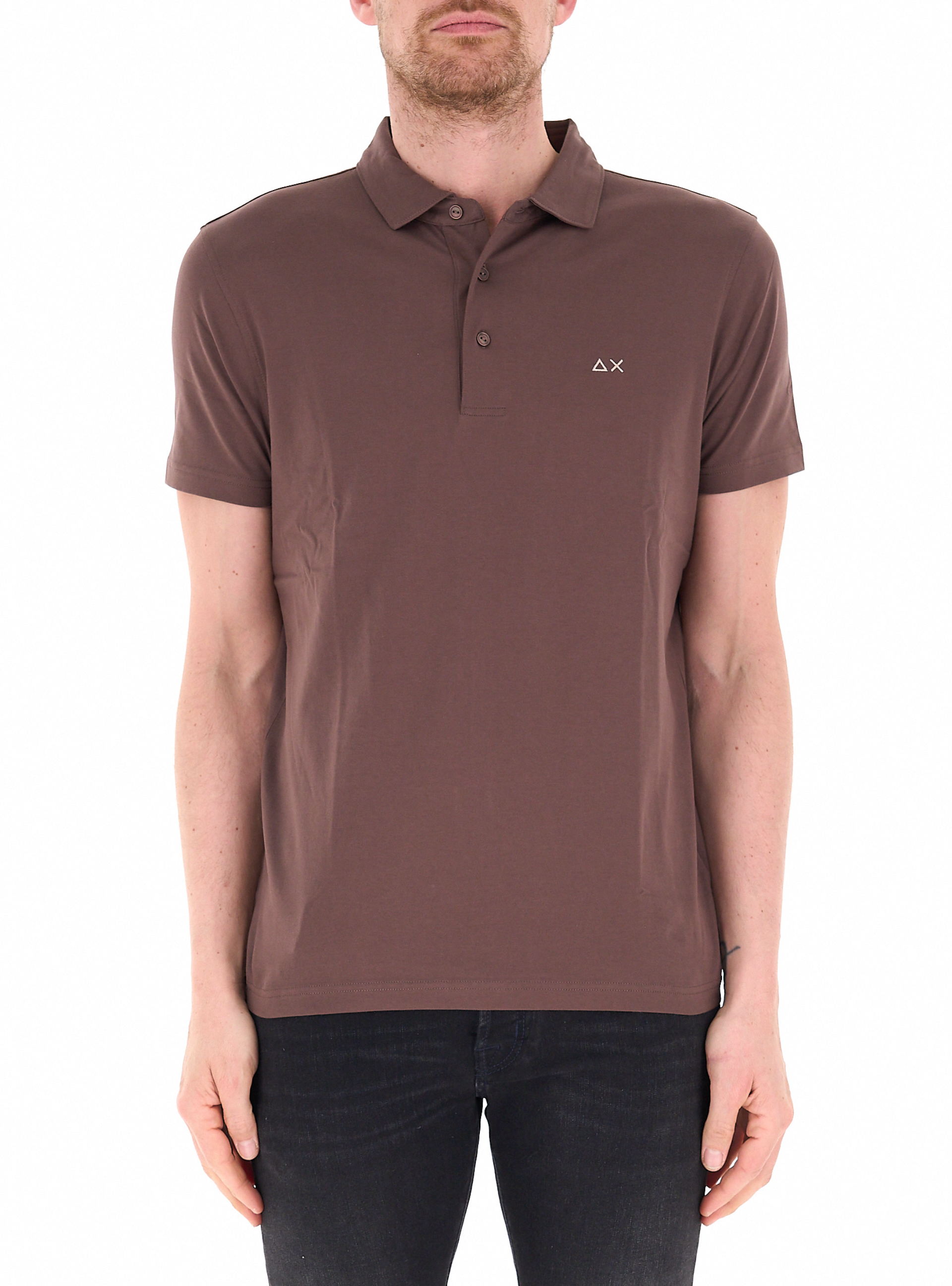 SUN68 Polo in cotone MARRONE