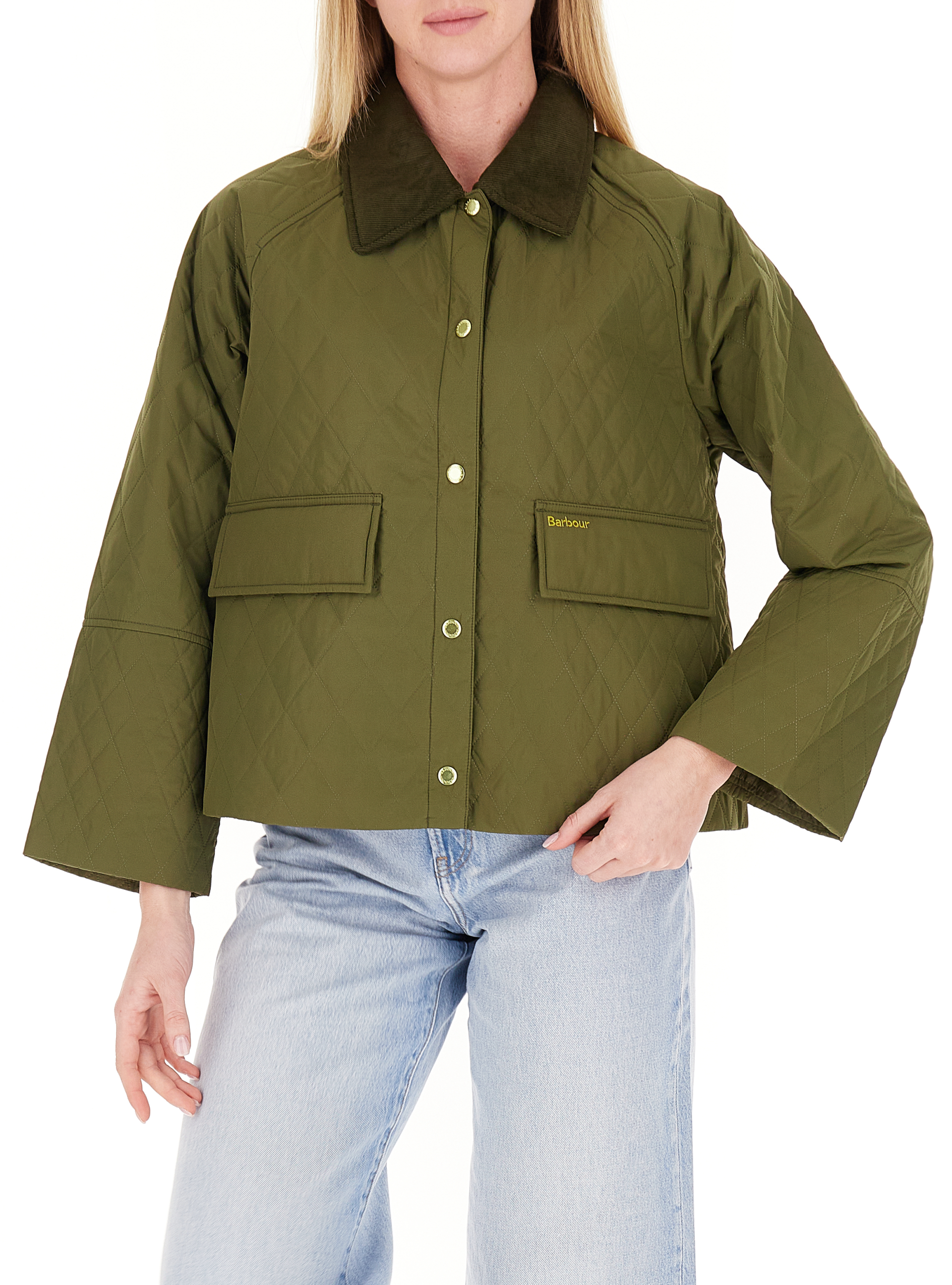 Giacca cropped imbottita VERDE MILITARE